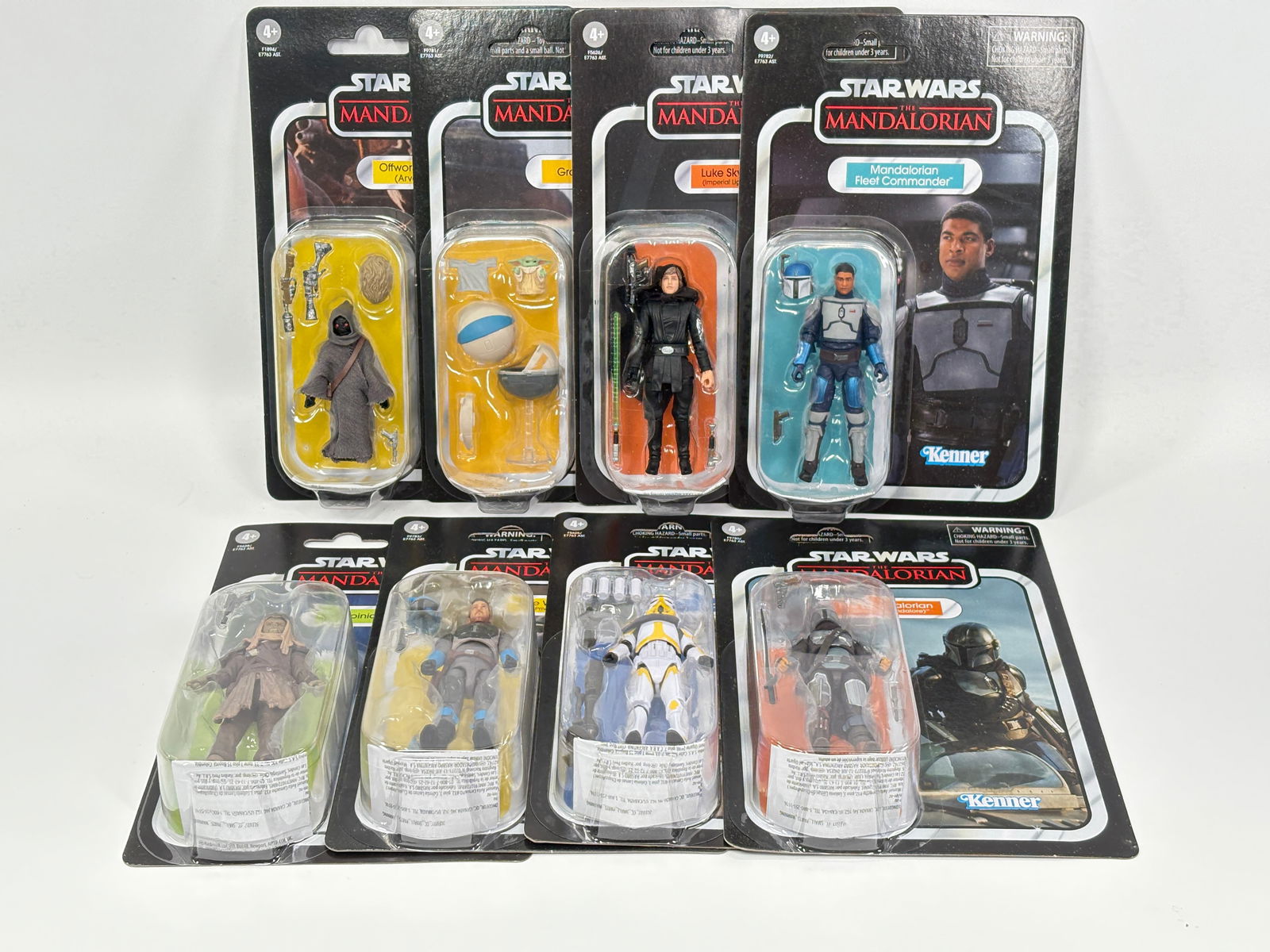 8) STAR WARS MANDALORIAN ACTION FIGURES NIP: ALL REMAIN NEW IN PACKAGE.