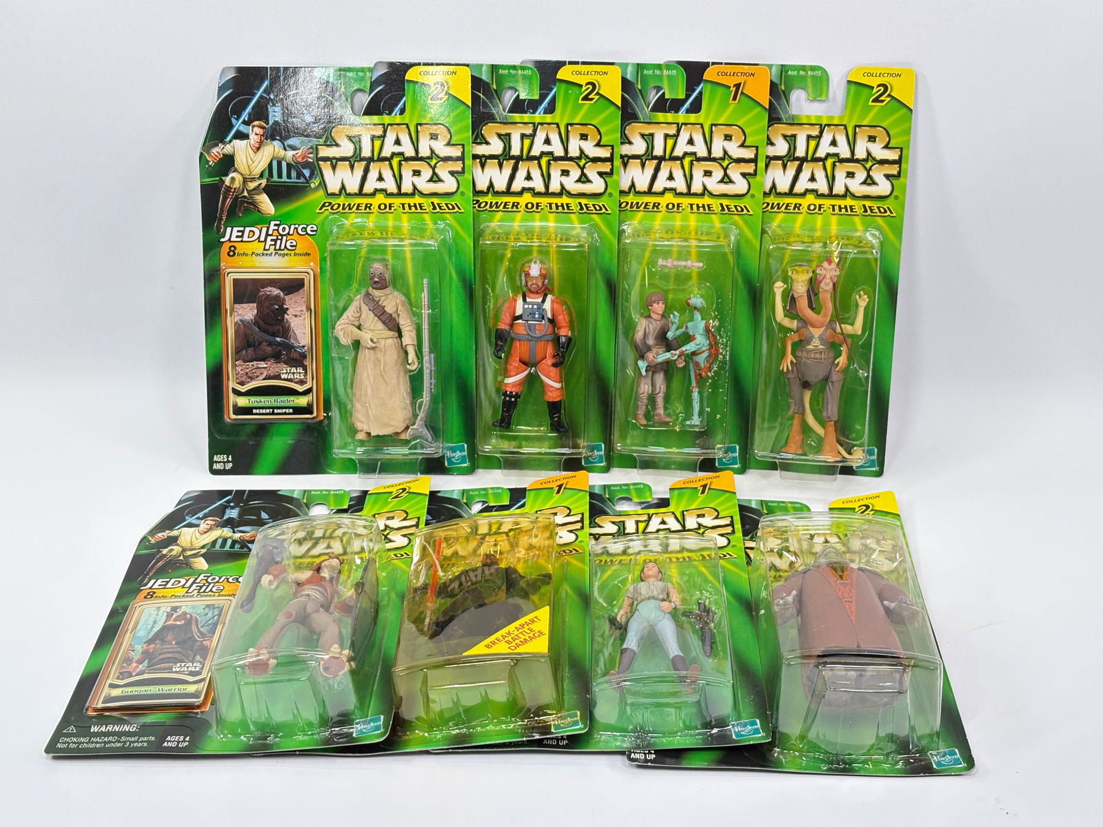 8) STAR WARS POTJ ACTION FIGURES NIP: ALL REMAIN NEW IN PACKAGE.