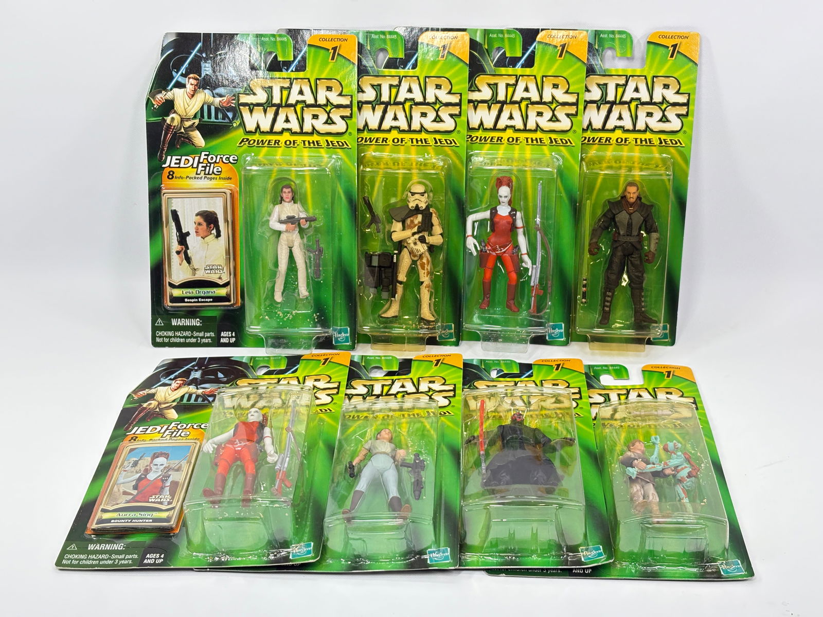 8) STAR WARS POTJ ACTION FIGURES NIP: ALL REMAIN NEW IN PACKAGE.