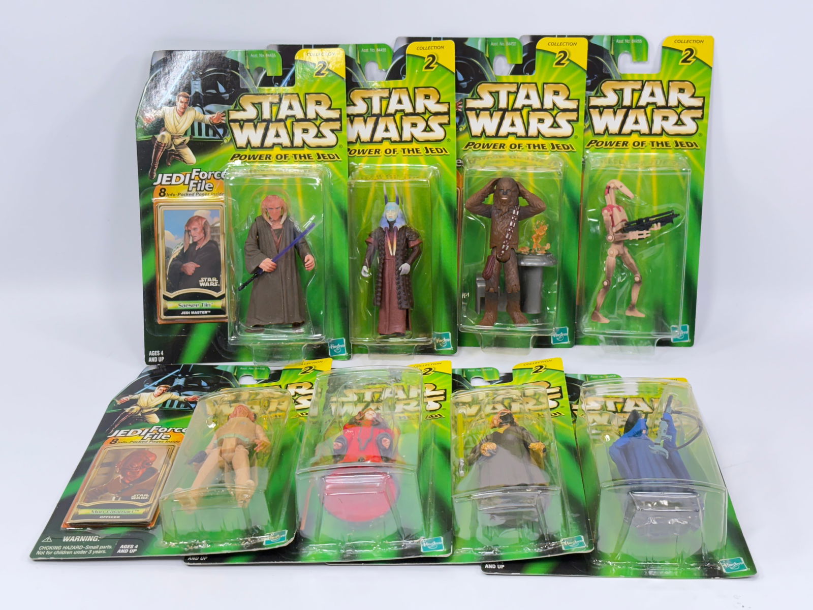 8) STAR WARS POTJ ACTION FIGURES NIP: ALL REMAIN NEW IN PACKAGE.