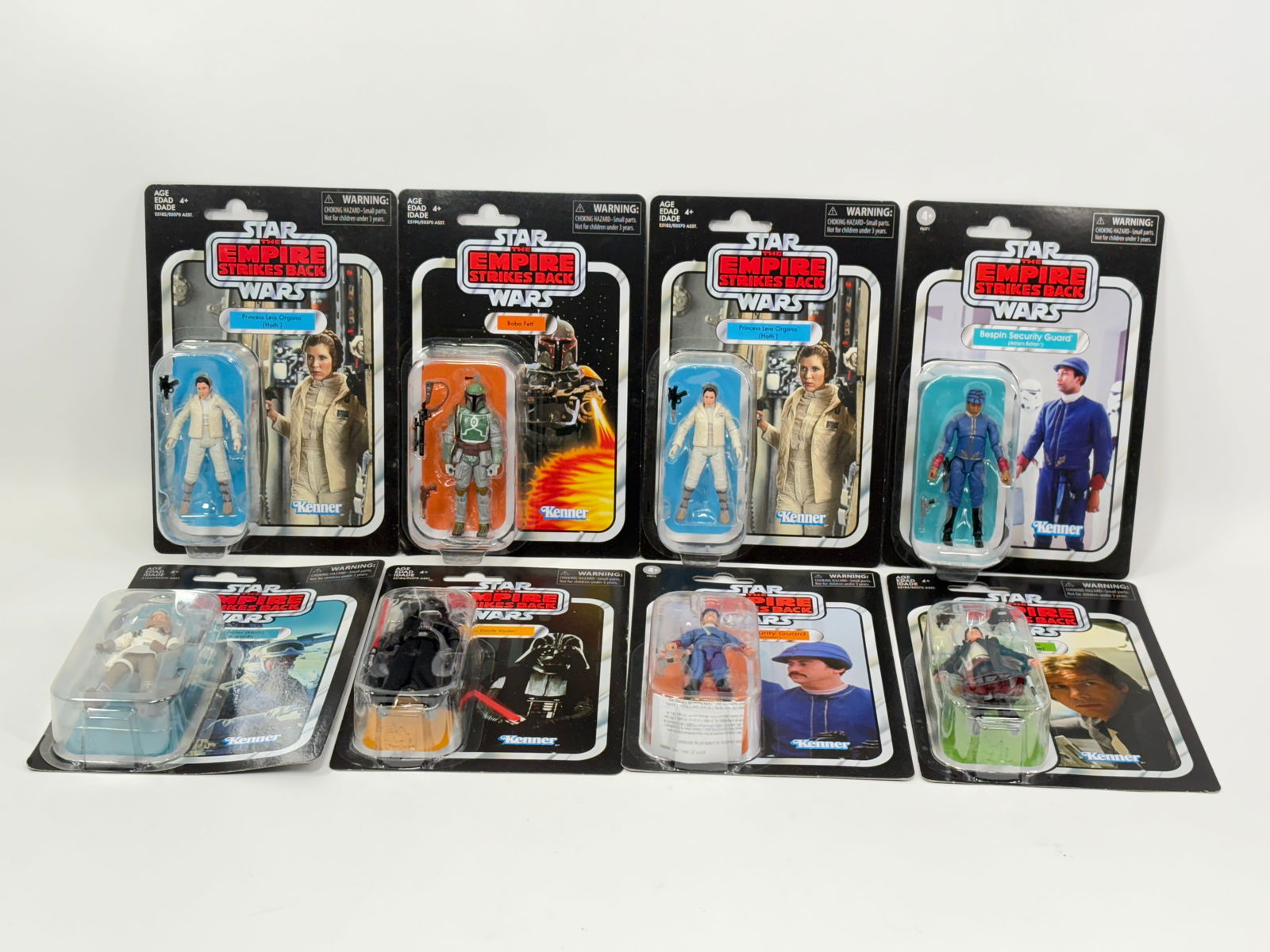 8) STAR WARS ESB ACTION FIGURES NIP: ALL REMAIN NEW IN PACKAGE.