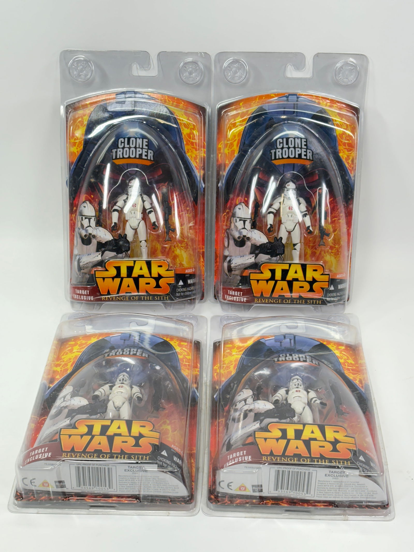 4) STAR WARS REVENGE OF THE SITH CLONE TROOPER NIP: ALL REMAIN NEW IN PACKAGE.