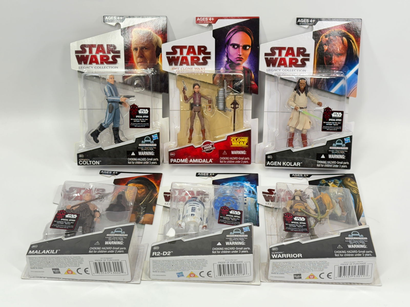 6) STAR WARS CLONE WARS LEGACY COLLECTION FIGURES NIP: ALL REMAIN NEW IN PACKAGE.