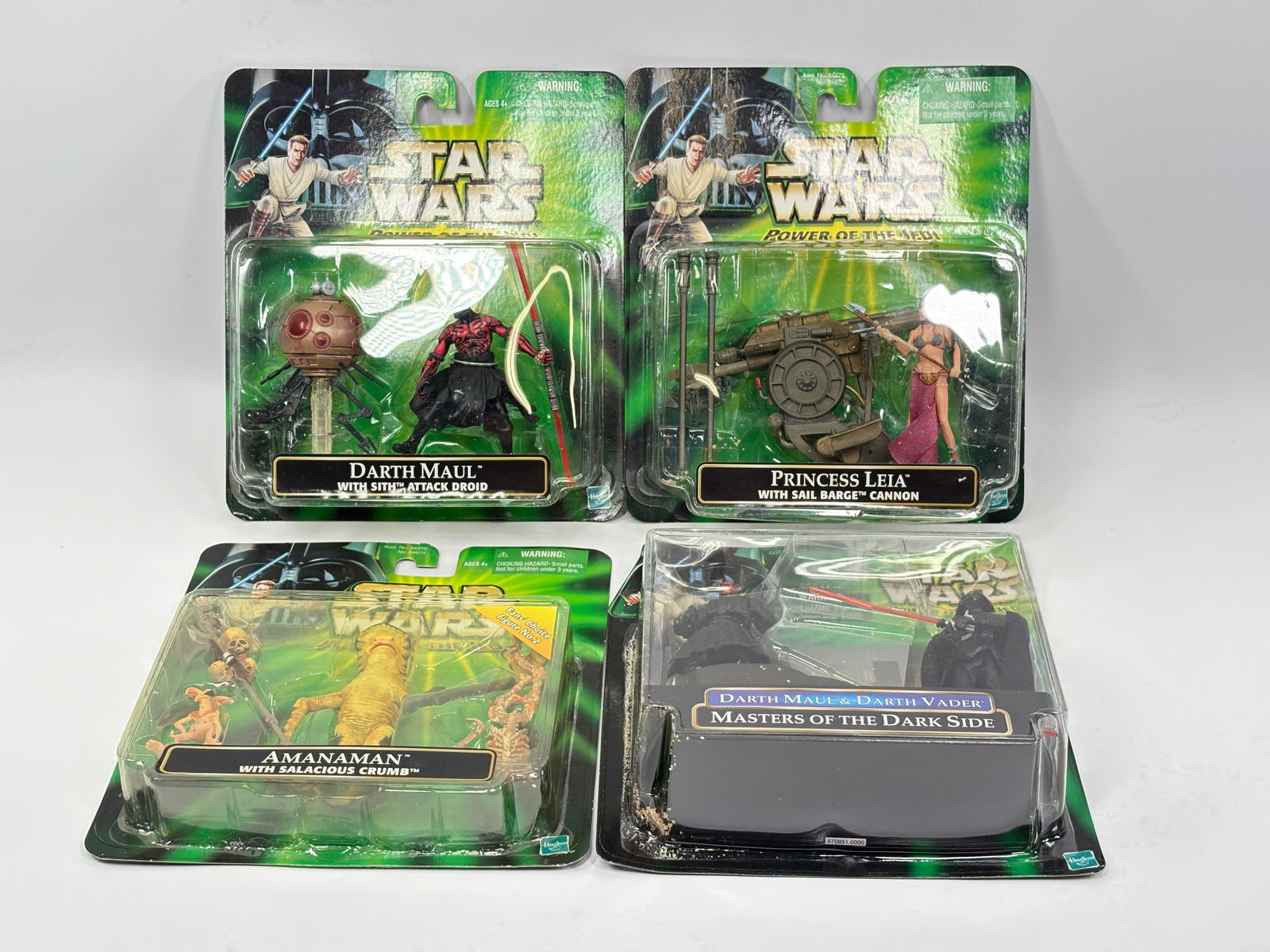 4) STAR WARS POTJ ACTION FIGURE SETS NIP: ALL REMAIN NEW IN PACKAGE.