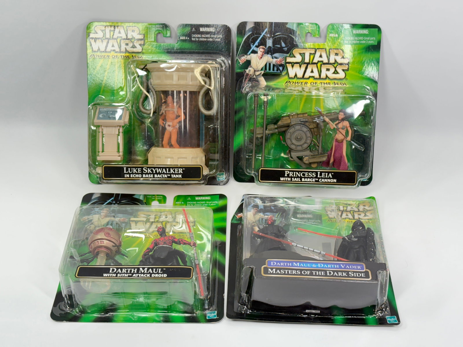 4) STAR WARS POTJ ACTION FIGURE SETS NIP: ALL REMAIN NEW IN PACKAGE.