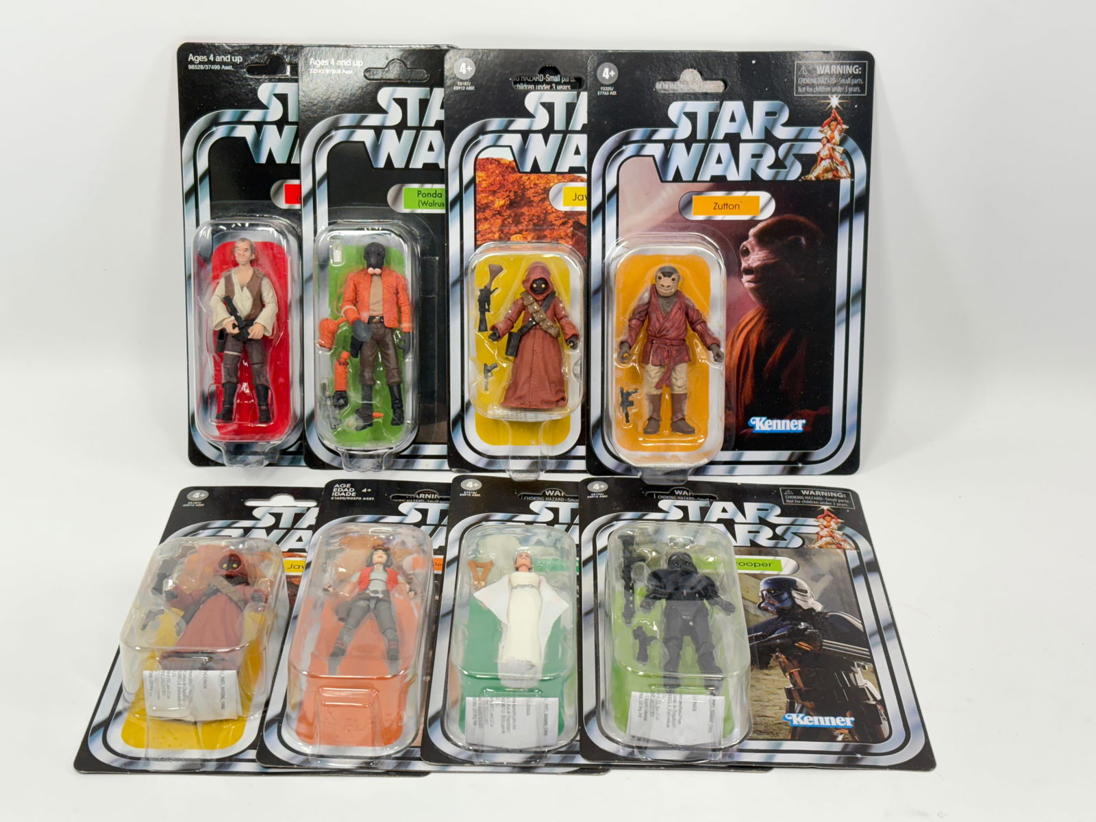 8) STAR WARS RETRO ACTION FIGURES NIP: ALL REMAIN NEW IN PACKAGE.