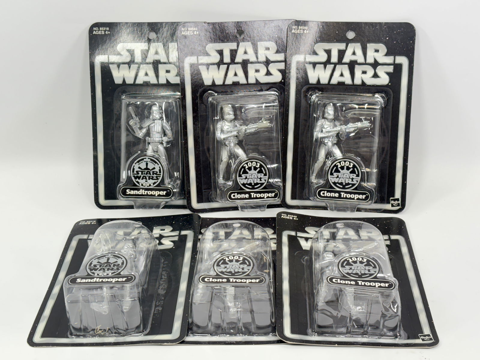 6) STAR WARS SILVER SAGA EDITION NIP: ALL REMAIN NEW IN PACKAGE.