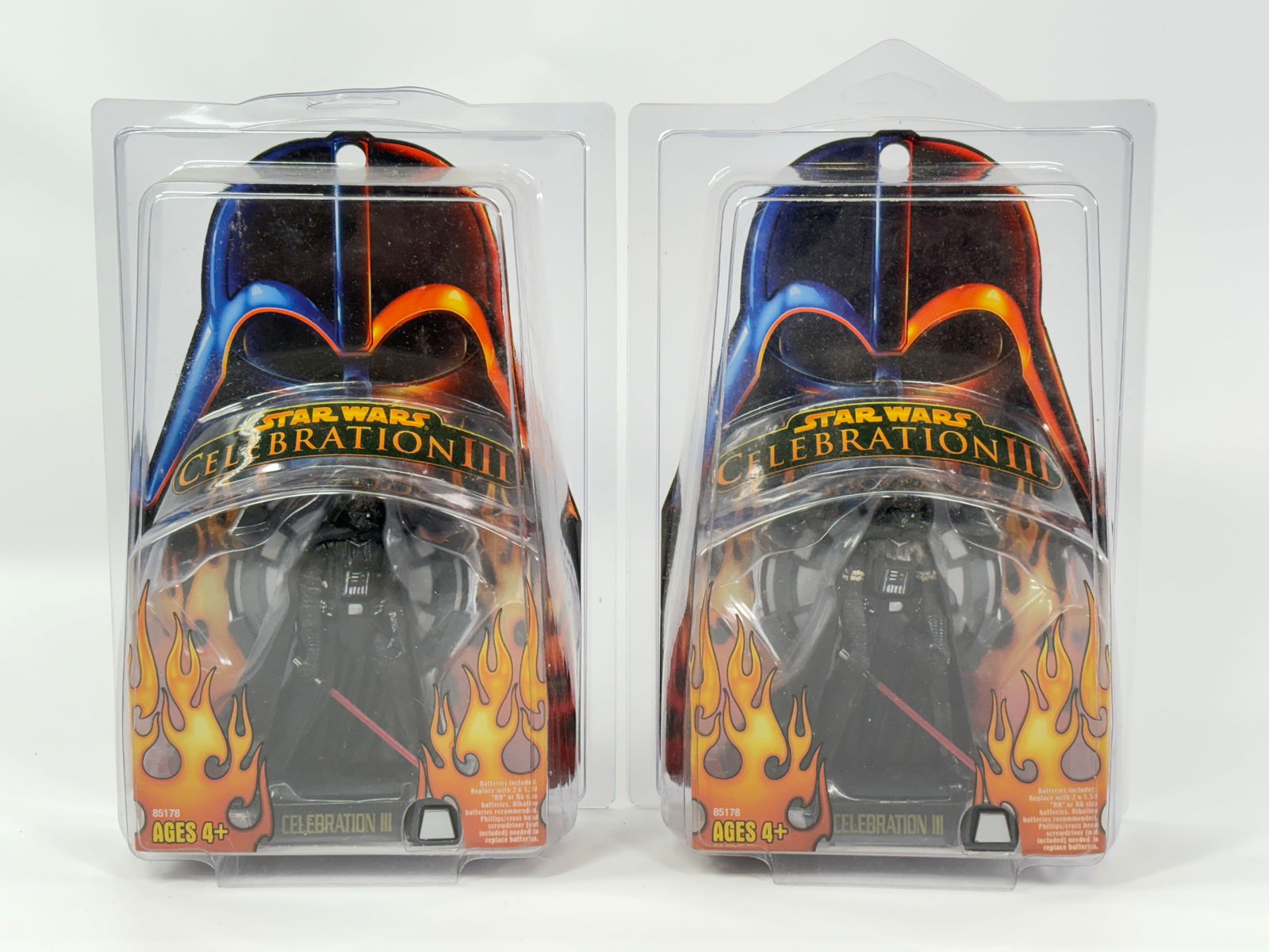 2) STAR WARS CELEBRATION III DARTH VADER NIP: BOTH REMAIN NEW IN PACKAGE.