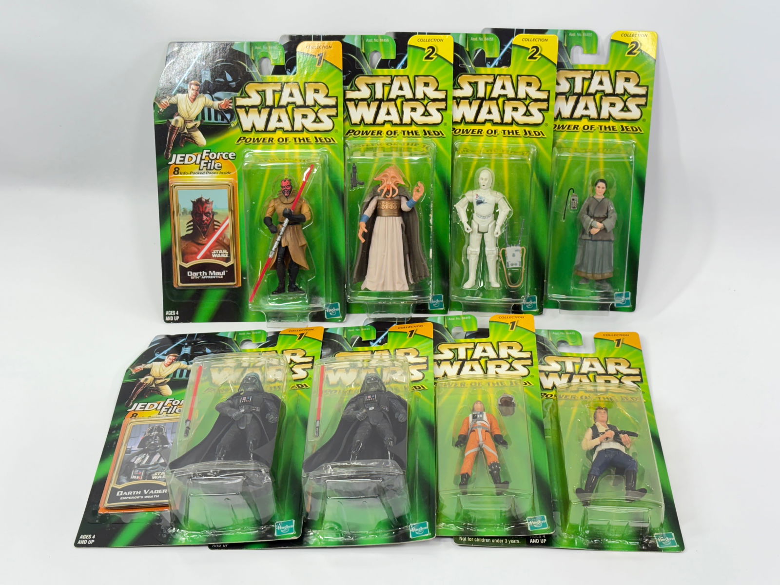 8) STAR WARS POTJ ACTION FIGURES NIP: ALL REMAIN NEW IN PACKAGE.