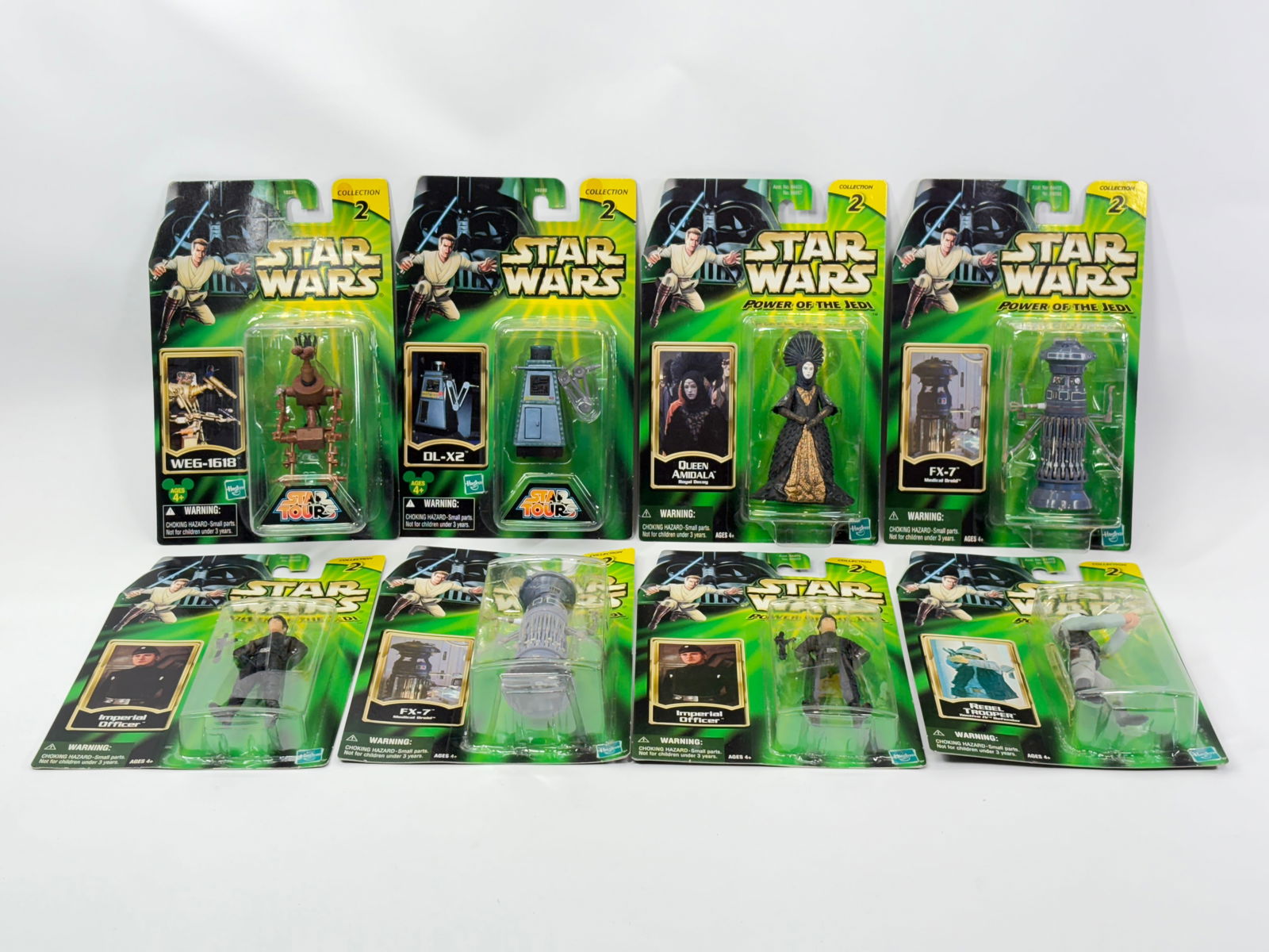 8) STAR WARS POTJ ACTION FIGURES NIP: ALL REMAIN NEW IN PACKAGE.