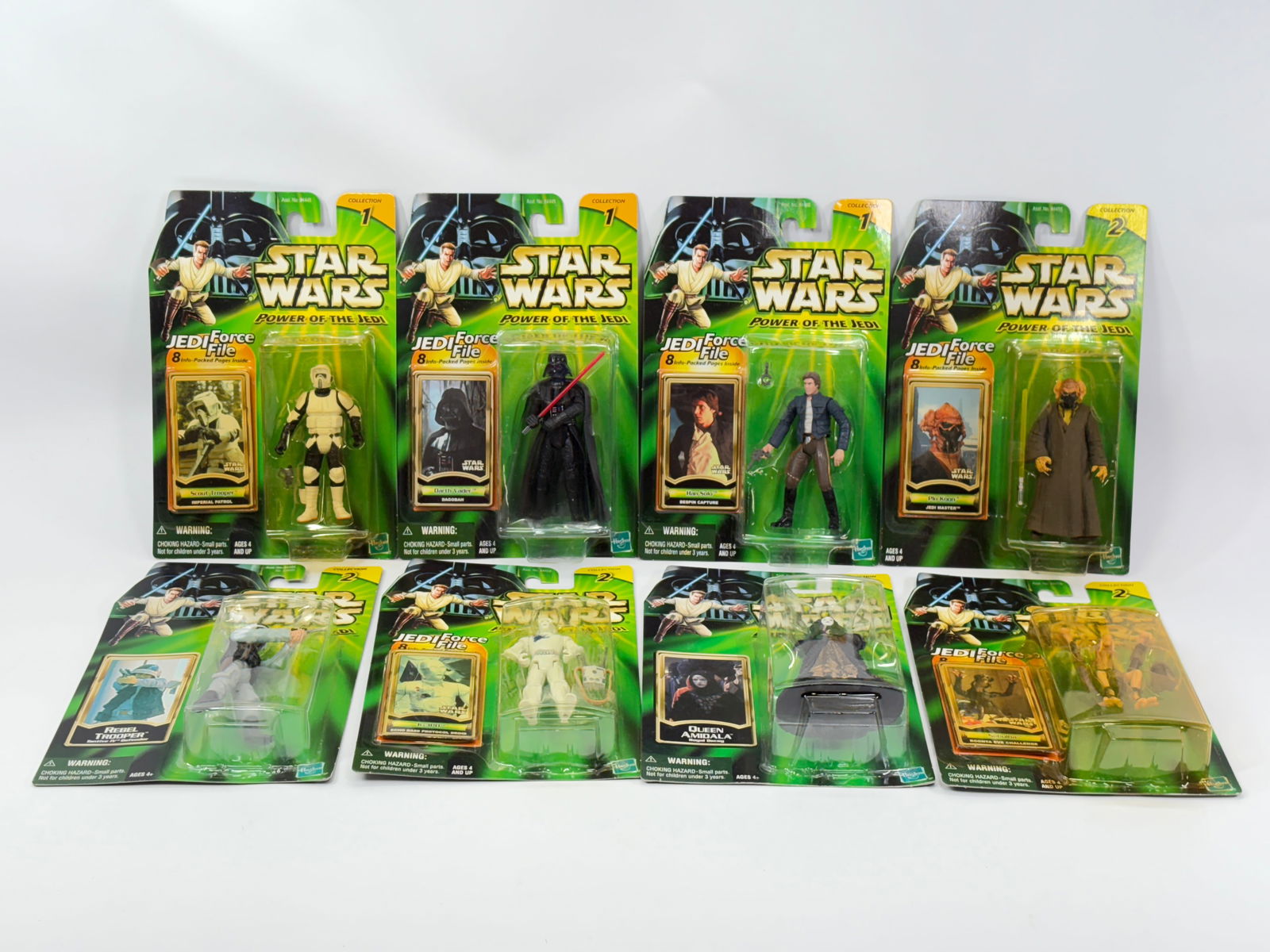 8) STAR WARS POTJ ACTION FIGURES NIP: ALL REMAIN NEW IN PACKAGE.