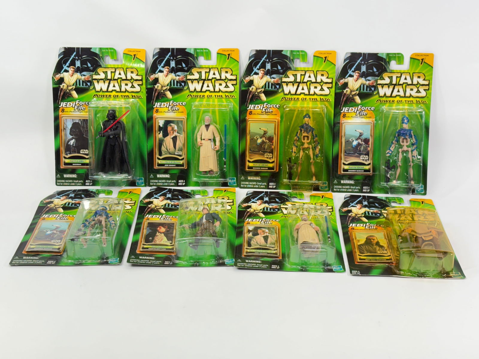 8) STAR WARS POTJ ACTION FIGURES NIP: ALL REMAIN NEW IN PACKAGE.