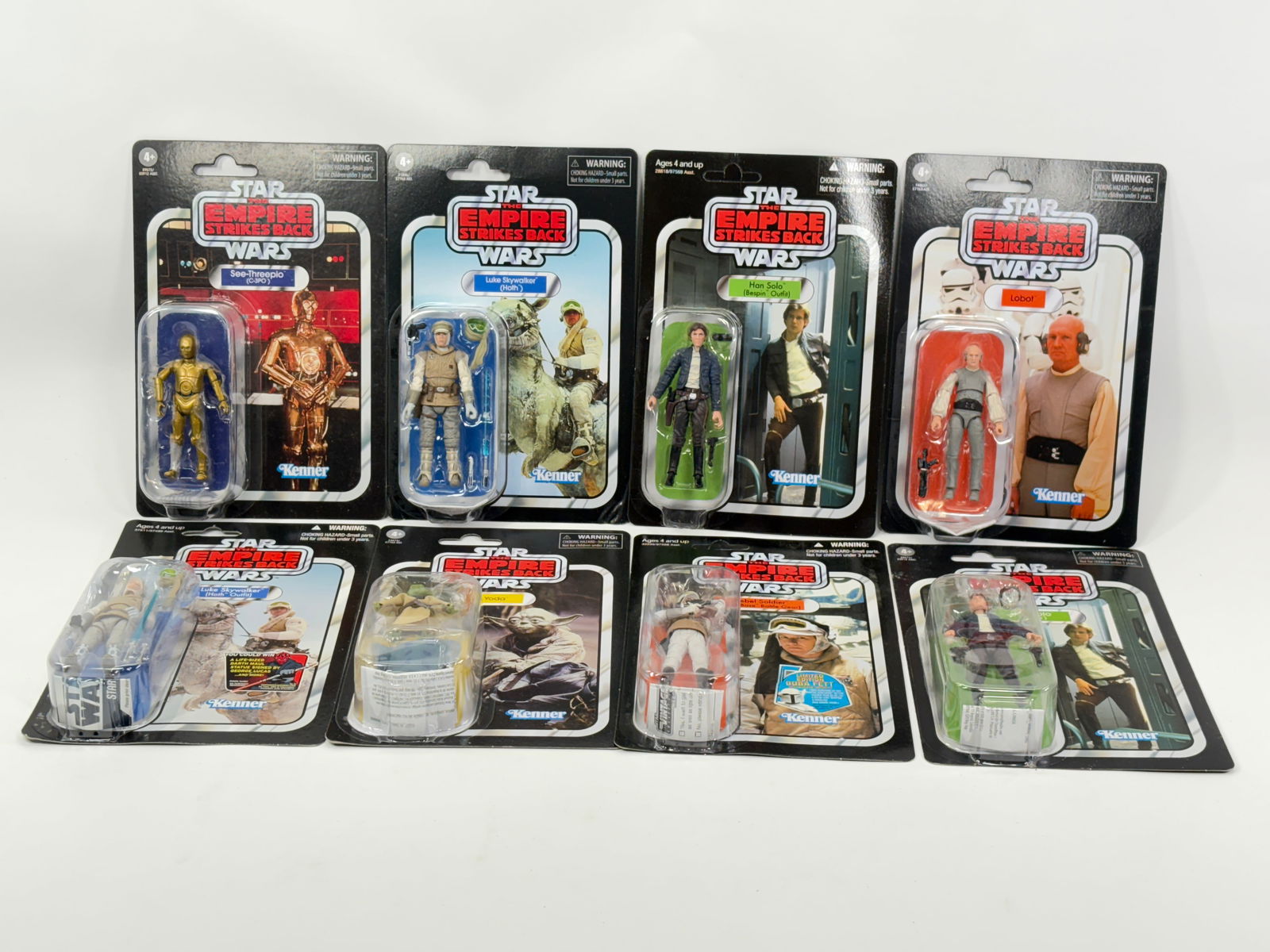 8) STAR WARS ESB RETRO ACTION FIGURES NIP: ALL REMAIN NEW IN PACKAGE.