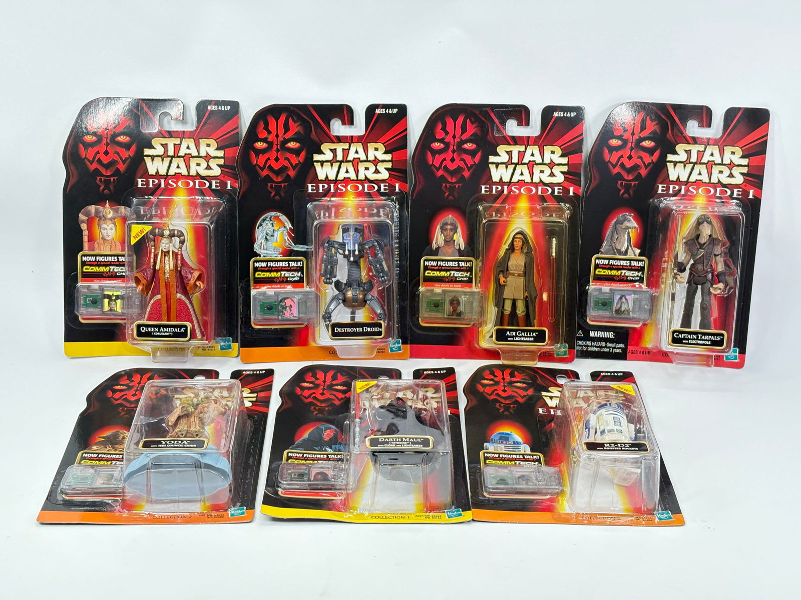 7) STAR WARS EPISODE I ACTION FIGURES NIP: ALL REMAIN NEW IN PACKAGE.