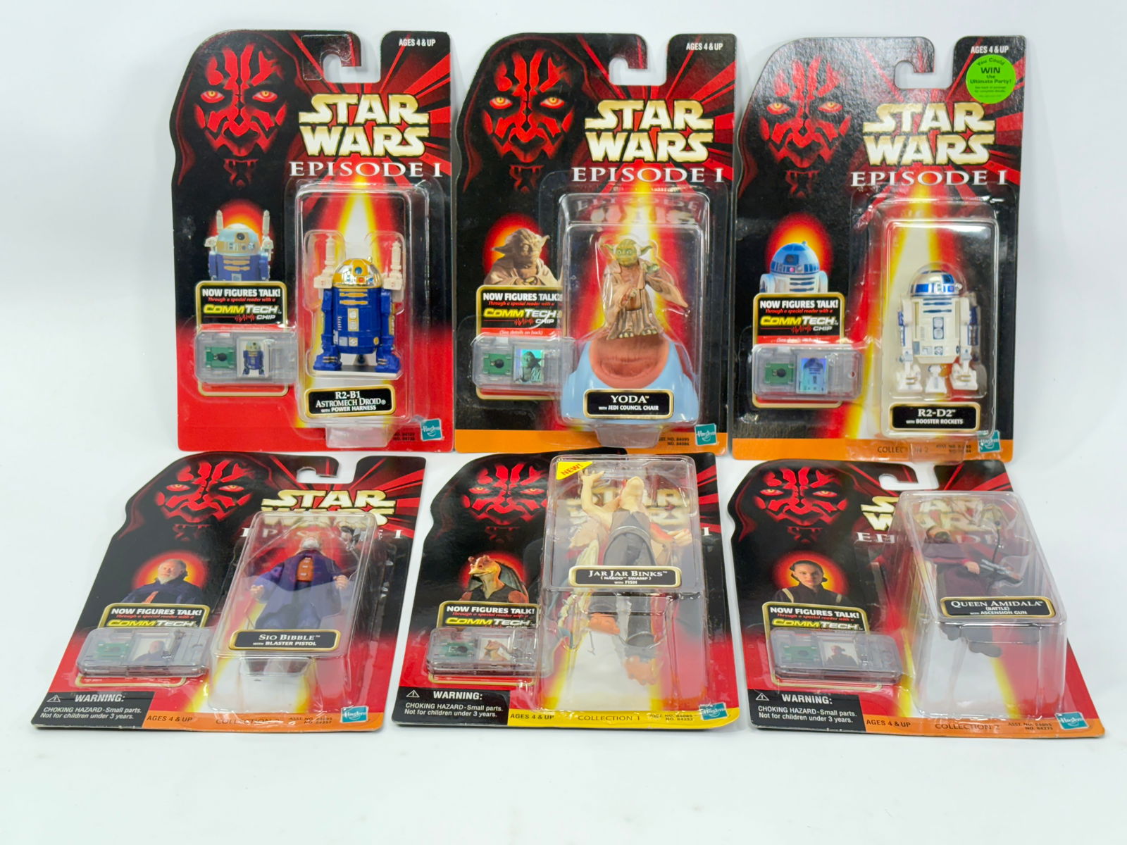 6) STAR WARS EPISODE I ACTION FIGURES NIP: ALL REMAIN NEW IN PACKAGE.