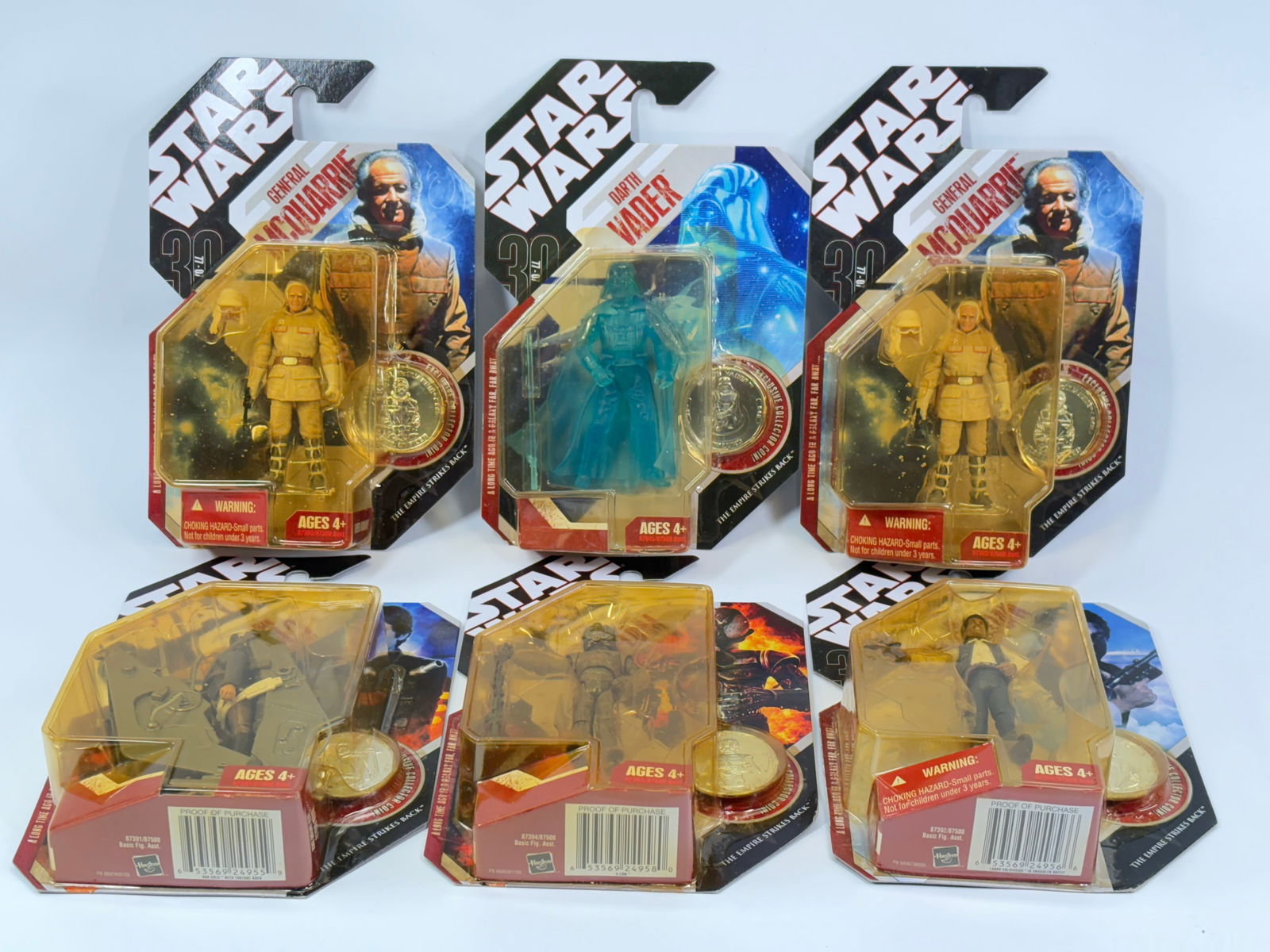 6) STAR WARS ACTION FIGURES NIP: ALL REMAIN NEW IN PACKAGE.
