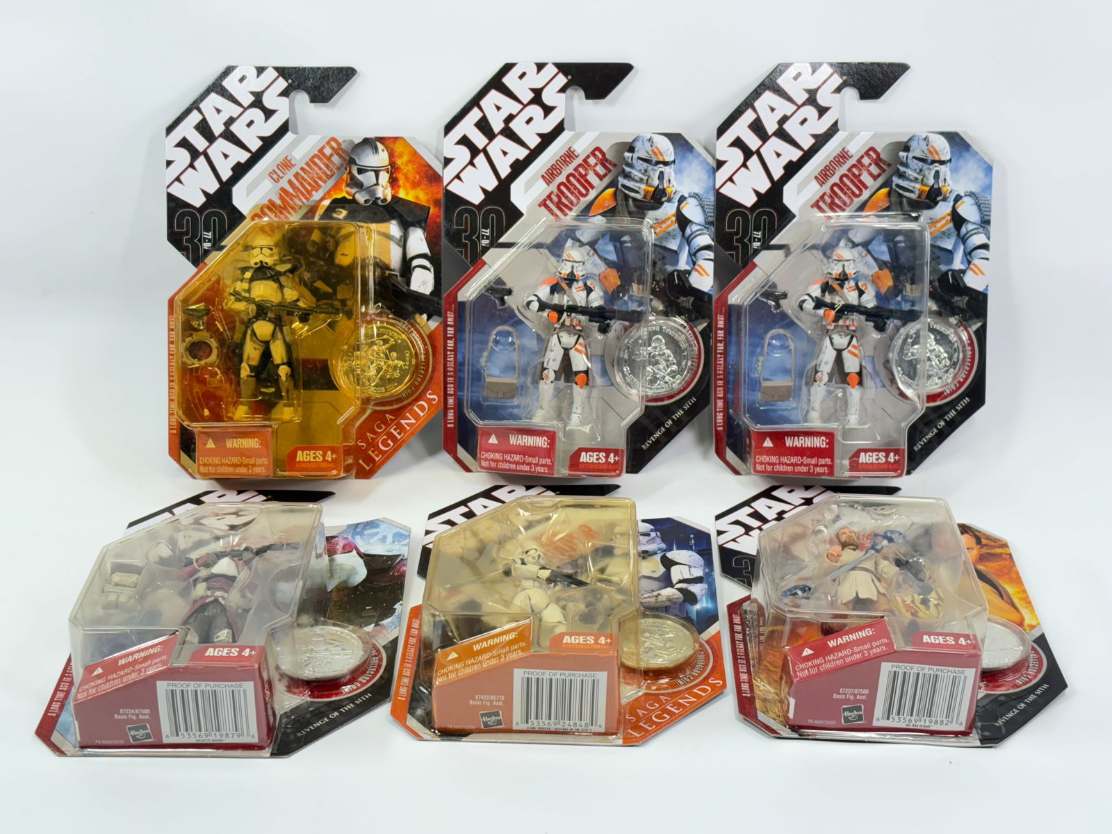 6) STAR WARS ACTION FIGURES NIP: ALL REMAIN NEW IN PACKAGE.