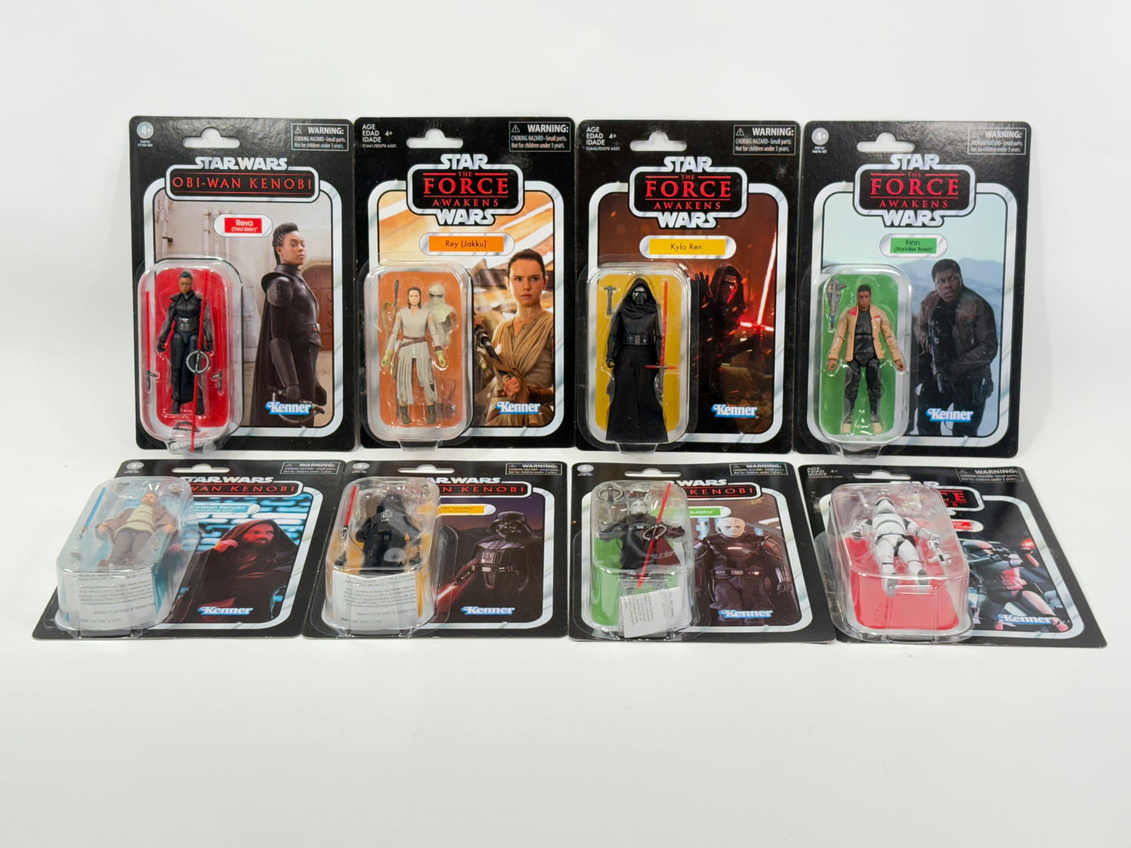 8) RETRO STAR WARS ACTION FIGURES NIP: ALL REMAIN NEW IN PACKAGE.