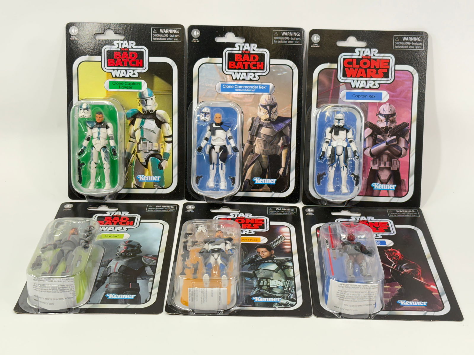 6) RETRO STAR WARS ACTION FIGURES NIP: ALL REMAIN NEW IN PACKAGE.