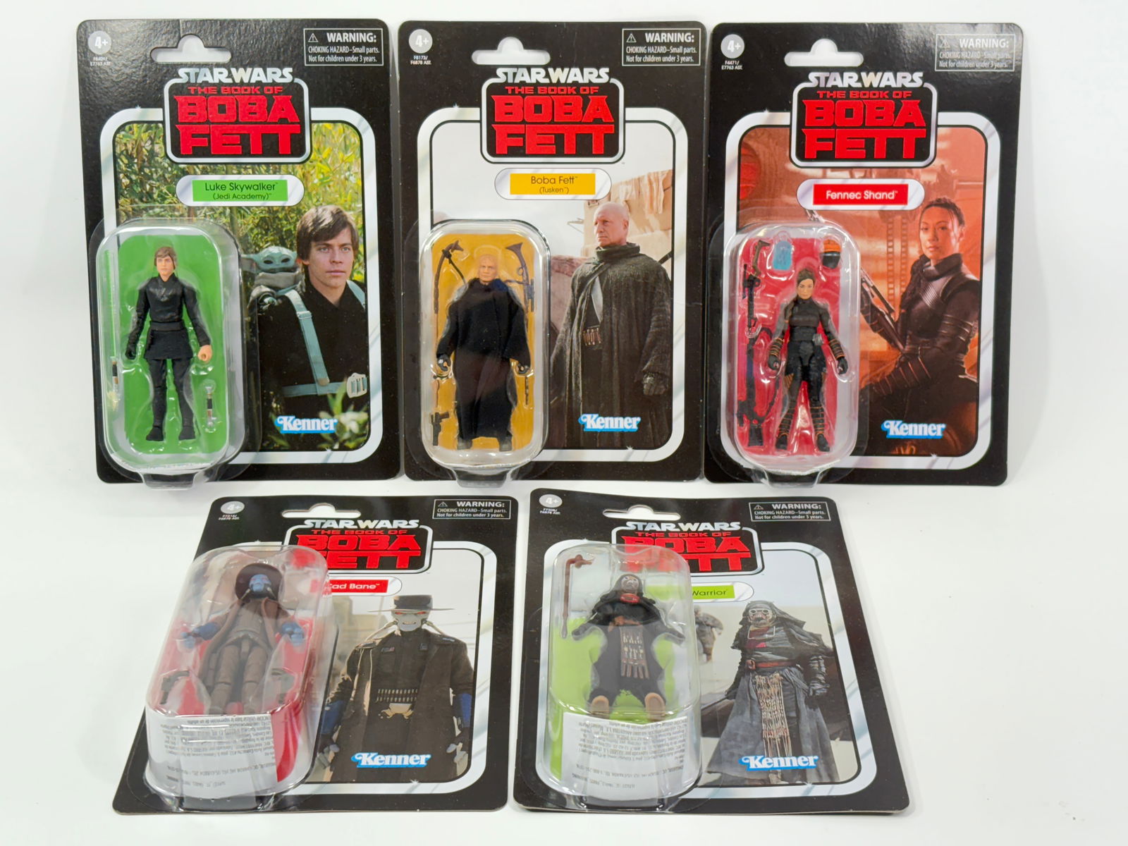 5) RETRO STAR WARS THE BOOK OF BOBA FETT FIGURES NIP: ALL REMAIN NEW IN PACKAGE.