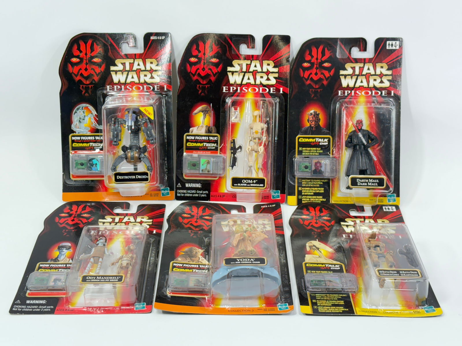 6) STAR WARS EPISODE I ACTION FIGURES NIP: ALL REMAIN NEW IN PACKAGE.