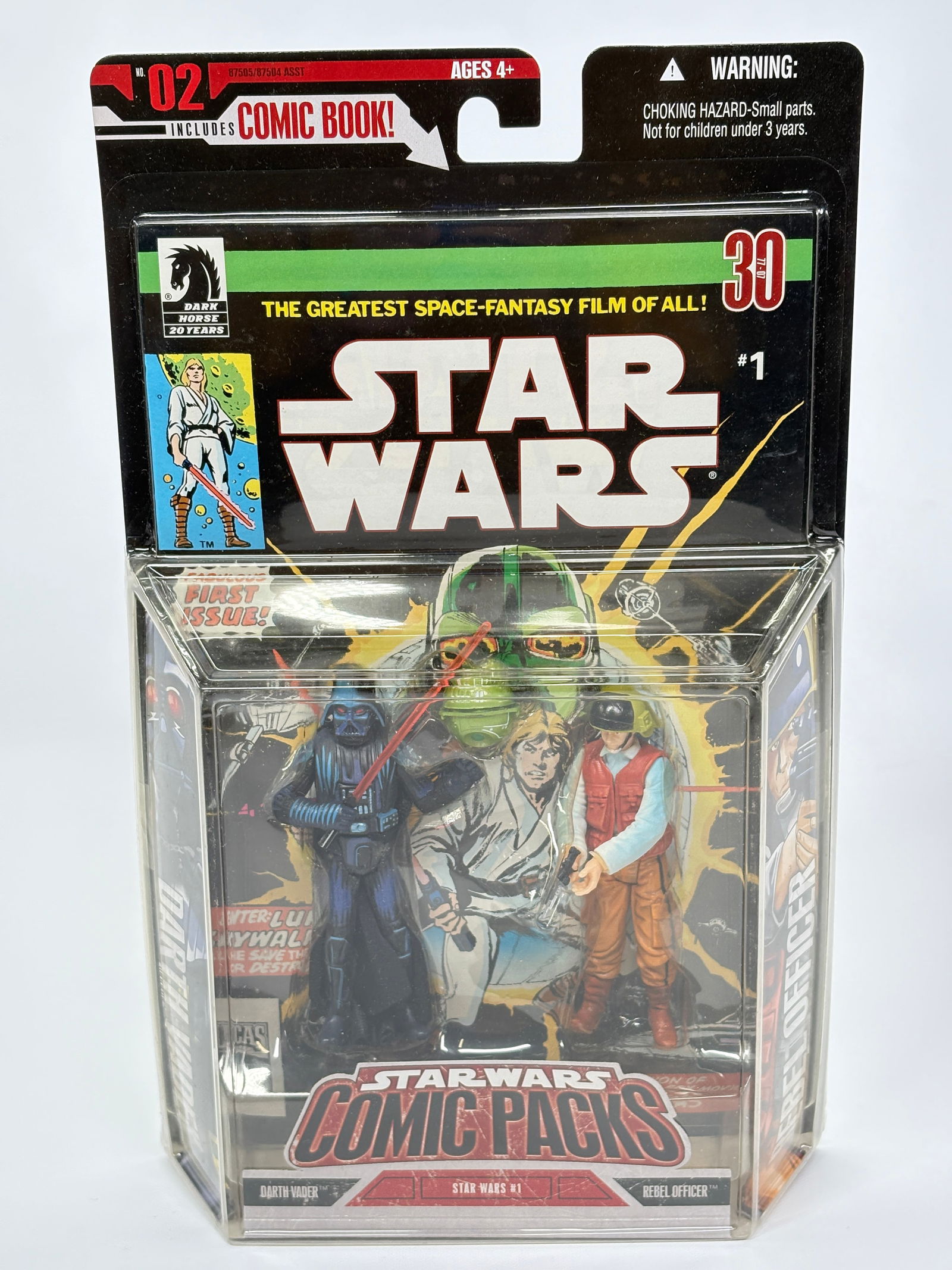 DARK HORSE STAR WARS COMIC PACKS DARTH VADER & REBEL OFFICER: ALL REMAIN NEW IN PACKAGE.