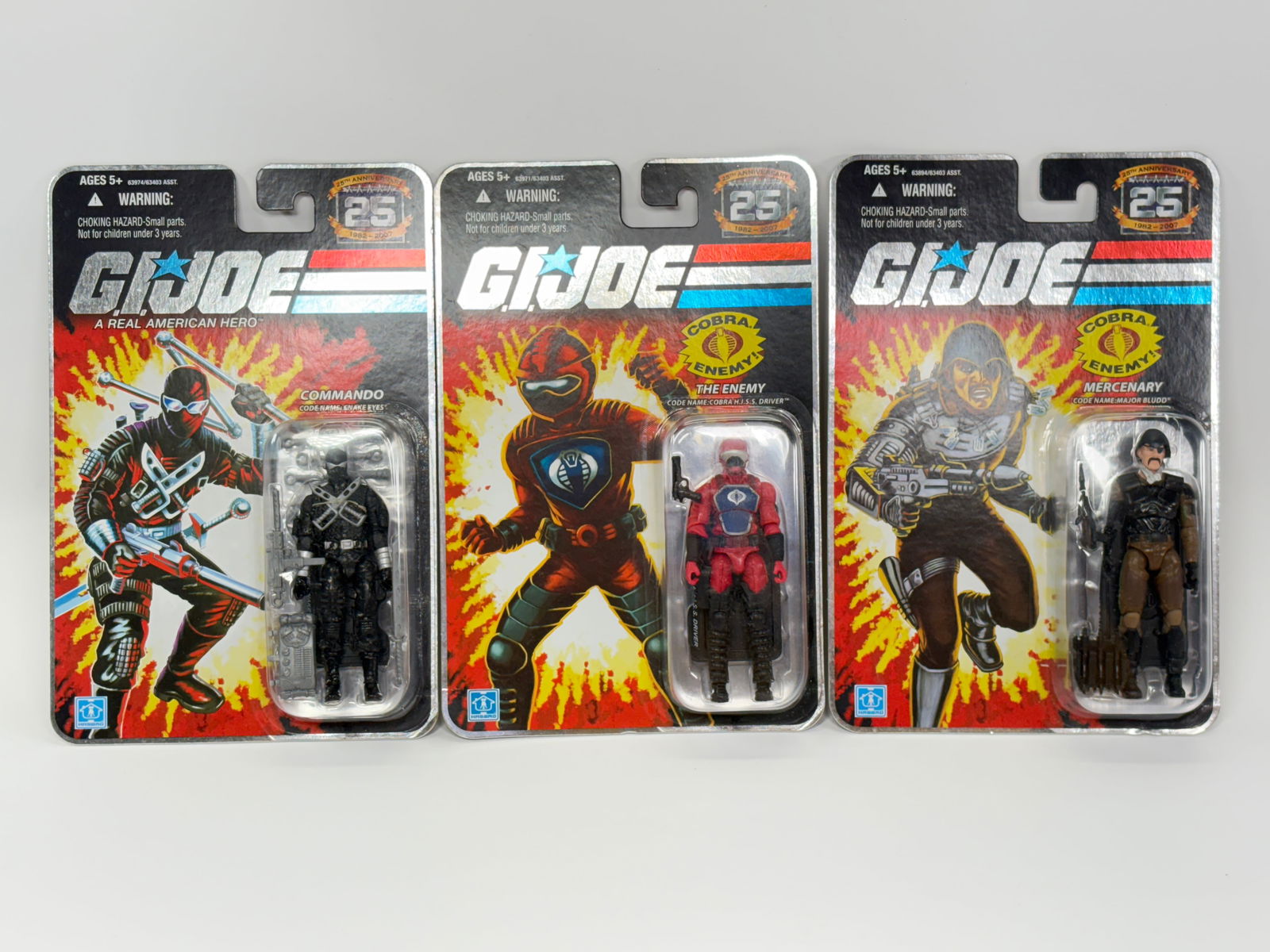 2) GI JOE ANNIVERSARY ACTION FIGURES NIP: ALL REMAIN NEW IN PACKAGE.