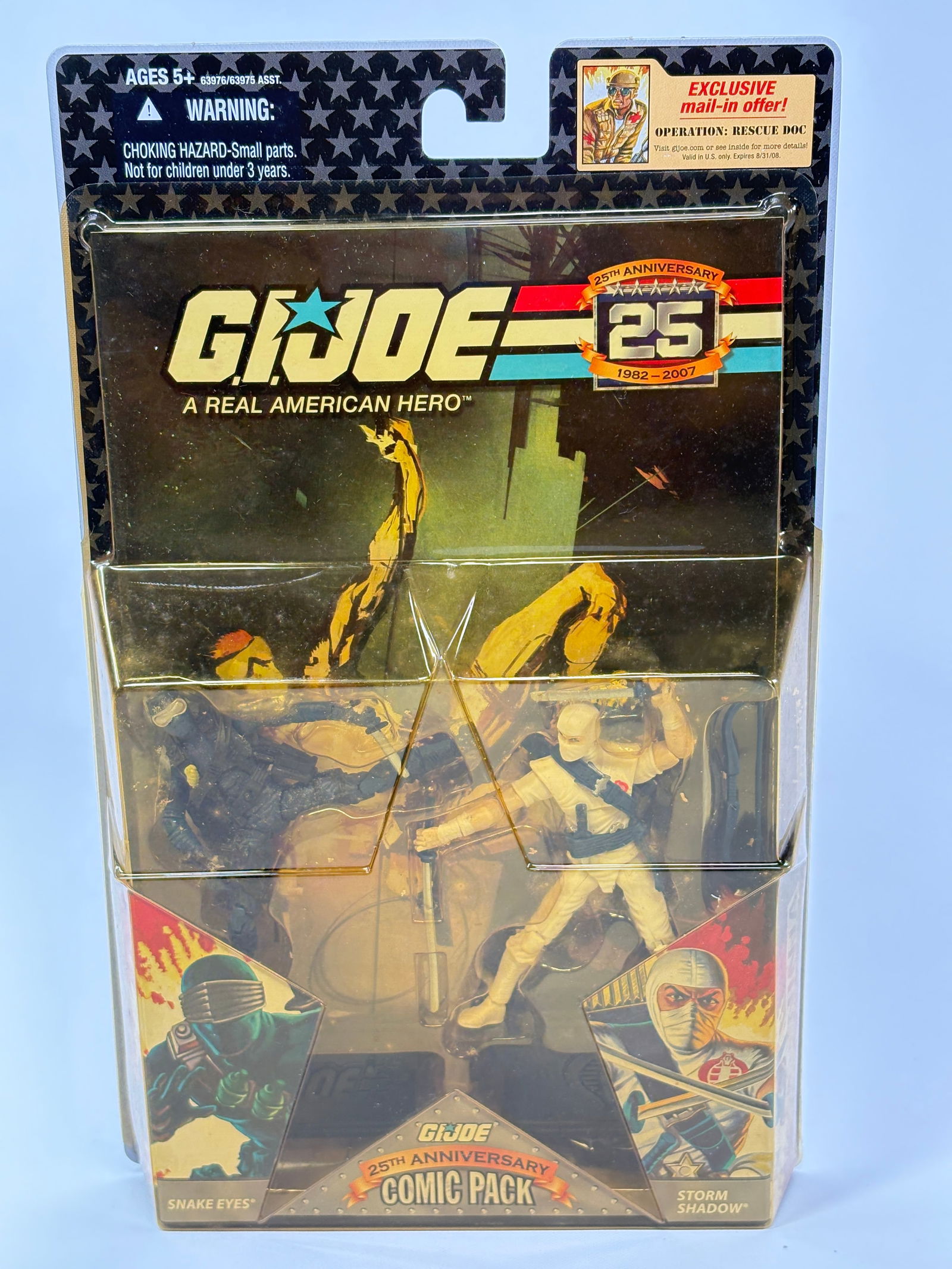 GI JOE 25TH ANNIV. COMIC PACK SNAKE EYES & STORM SHADOW (1 of 3)