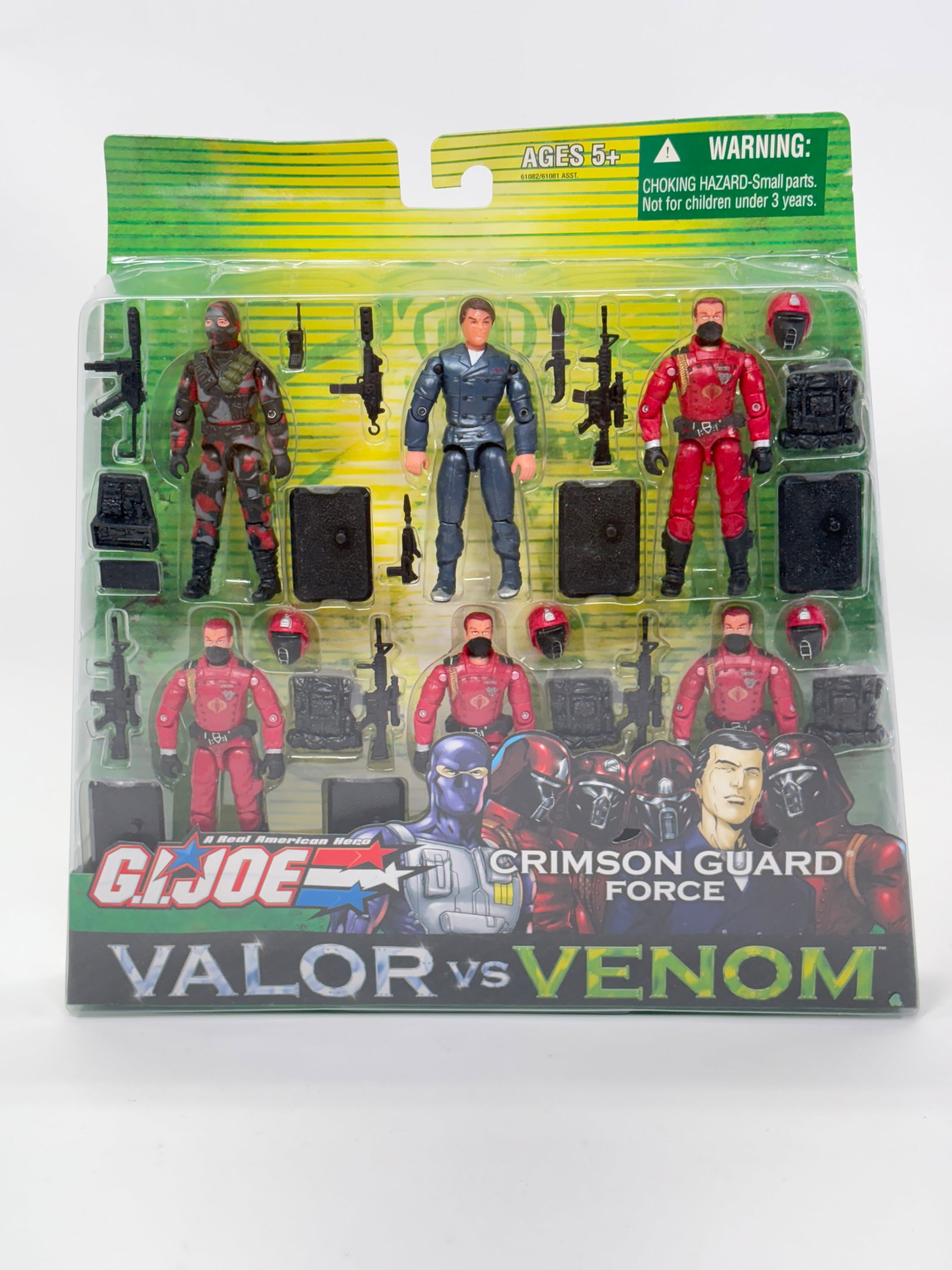 GI JOE VALOR VS. VENOM CRIMSON GUARD FORCE SET NIP: REMAINS NEW IN PACKAGE.