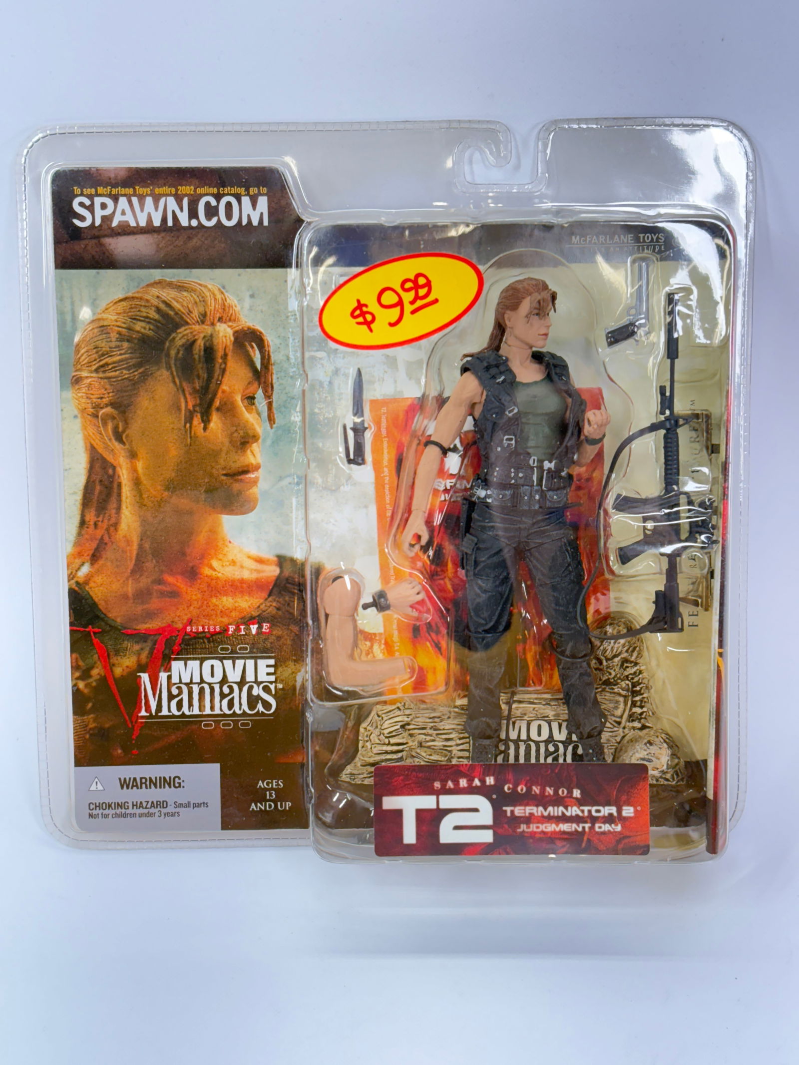 McFARLANE TOYS TERMINATOR 2 SARAH CONNOR NIP: REMAINS NEW IN PACKAGE.