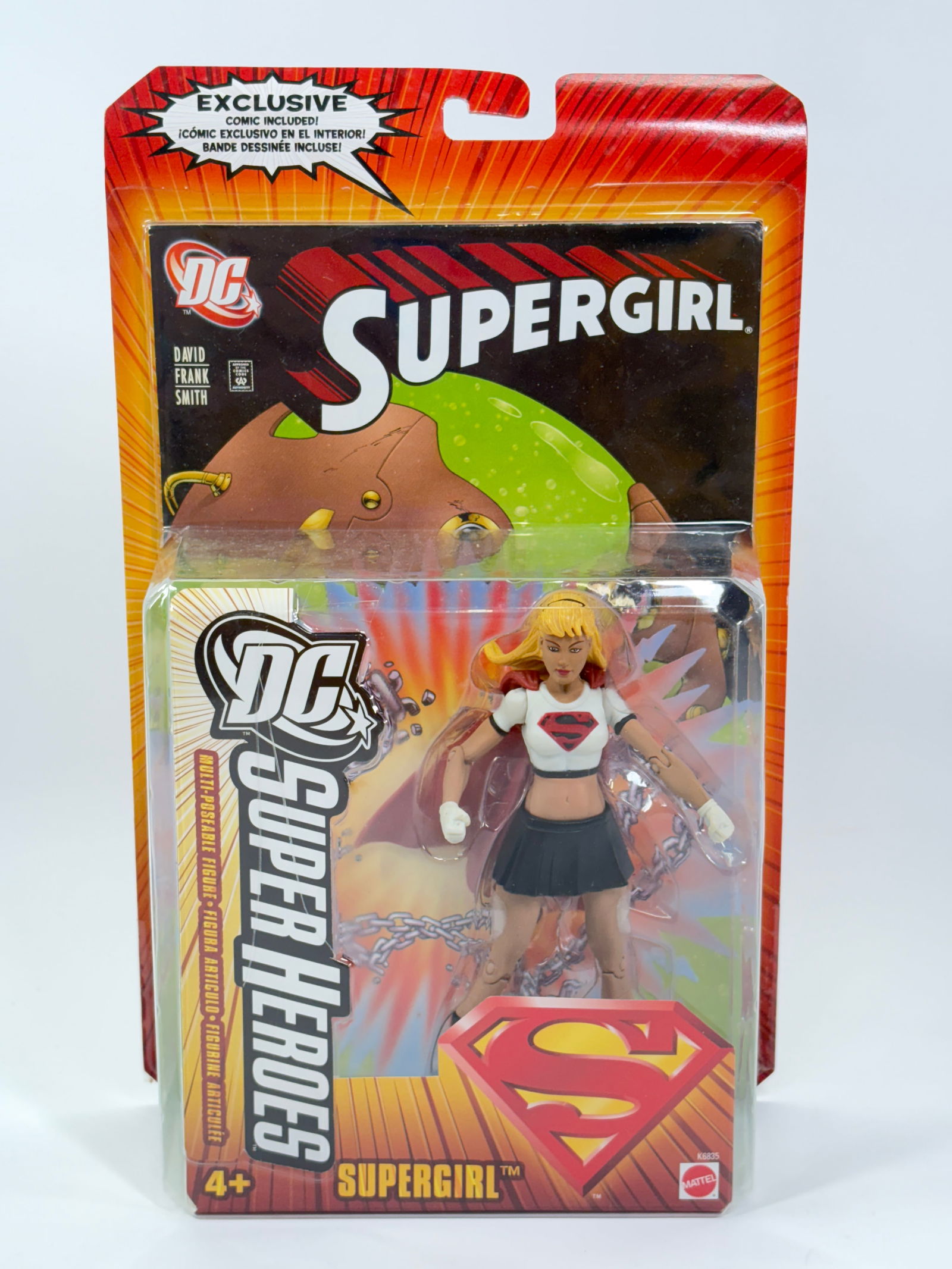MATTEL SUPERGIRL ACTION FIGURE & COMIC BOOK NIP: REMAINS NEW IN PACKAGE.