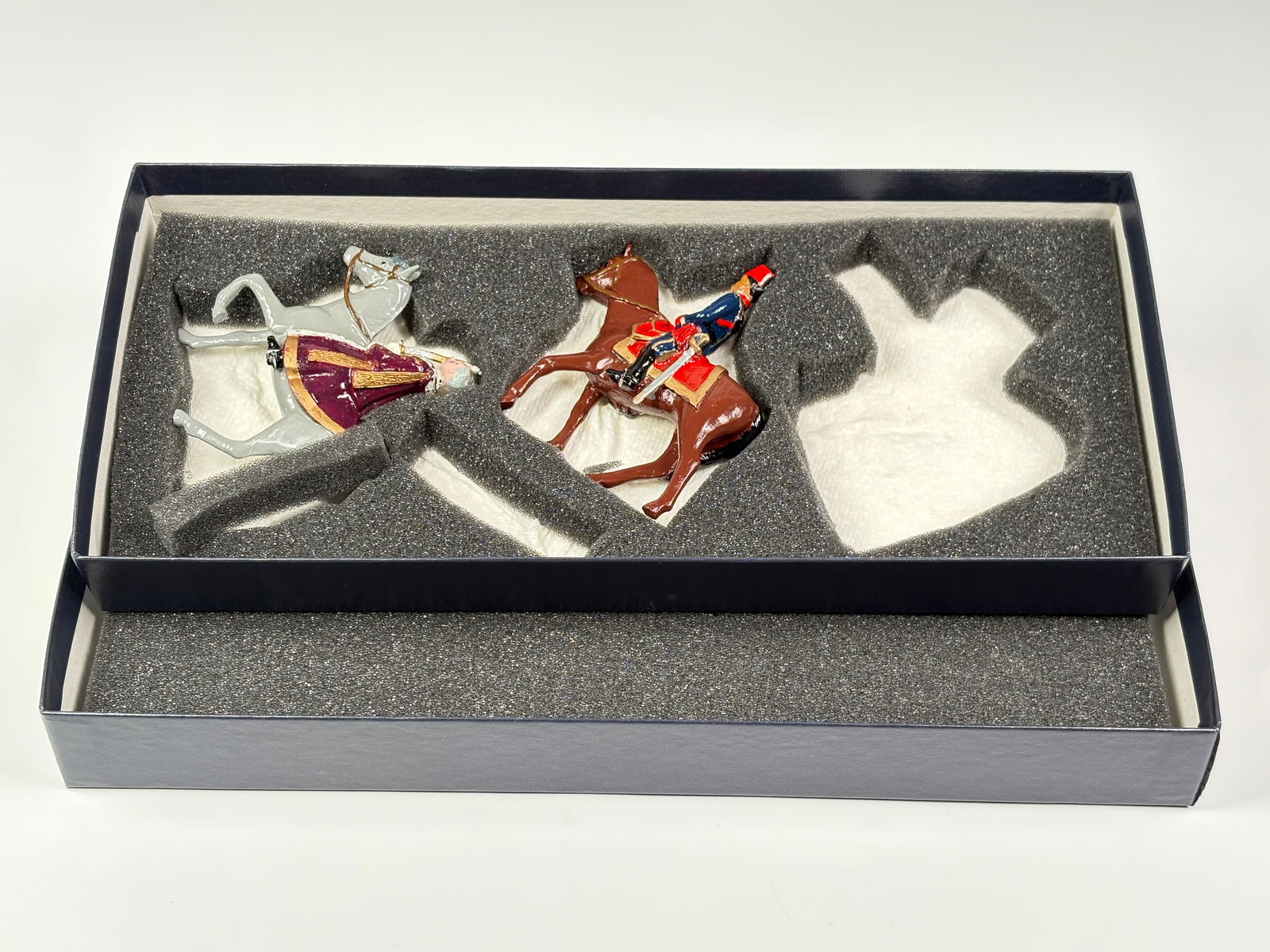 MARLBOROUGH 2-PIECE MOUNTED SET W/ QUEEN & GUARD: REMAINS IN VERY GOOD CONDITION WITH BOX.