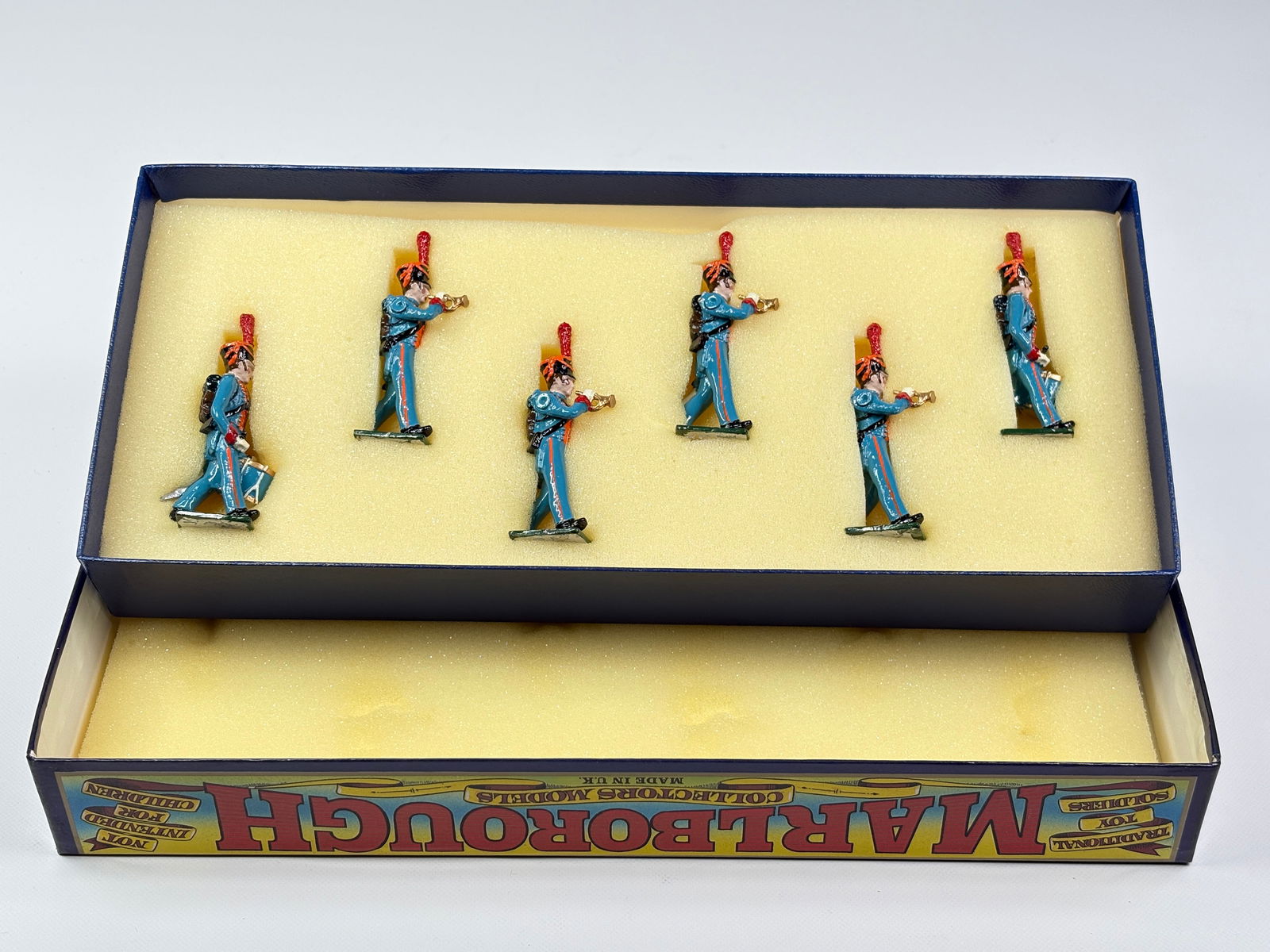 MARLBOROUGH FRENCH MARINE FUSILIERS GUARDS DRUMS BUGLERS 1815: REMAINS IN VERY GOOD CONDITION WITH BOX.