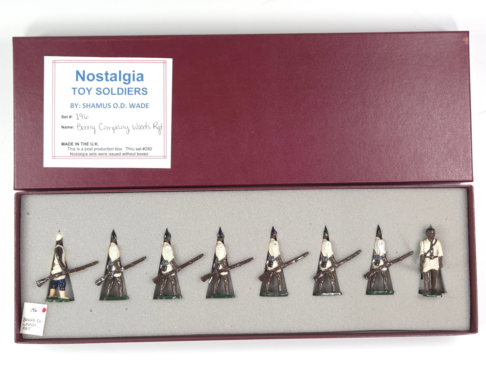 NOSTALGIA MODELS BONNY COMPANY, WOODS REGT.: REMAINS IN VERY GOOD CONDITION WITH BOX.