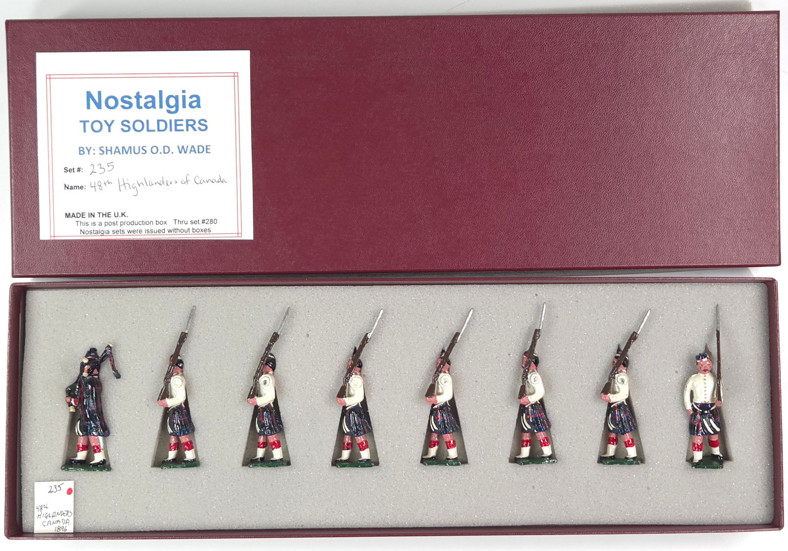 NOSTALGIA MODELS 48TH HIGHLANDERS OF CANADA: REMAINS IN VERY GOOD CONDITION WITH BOX.