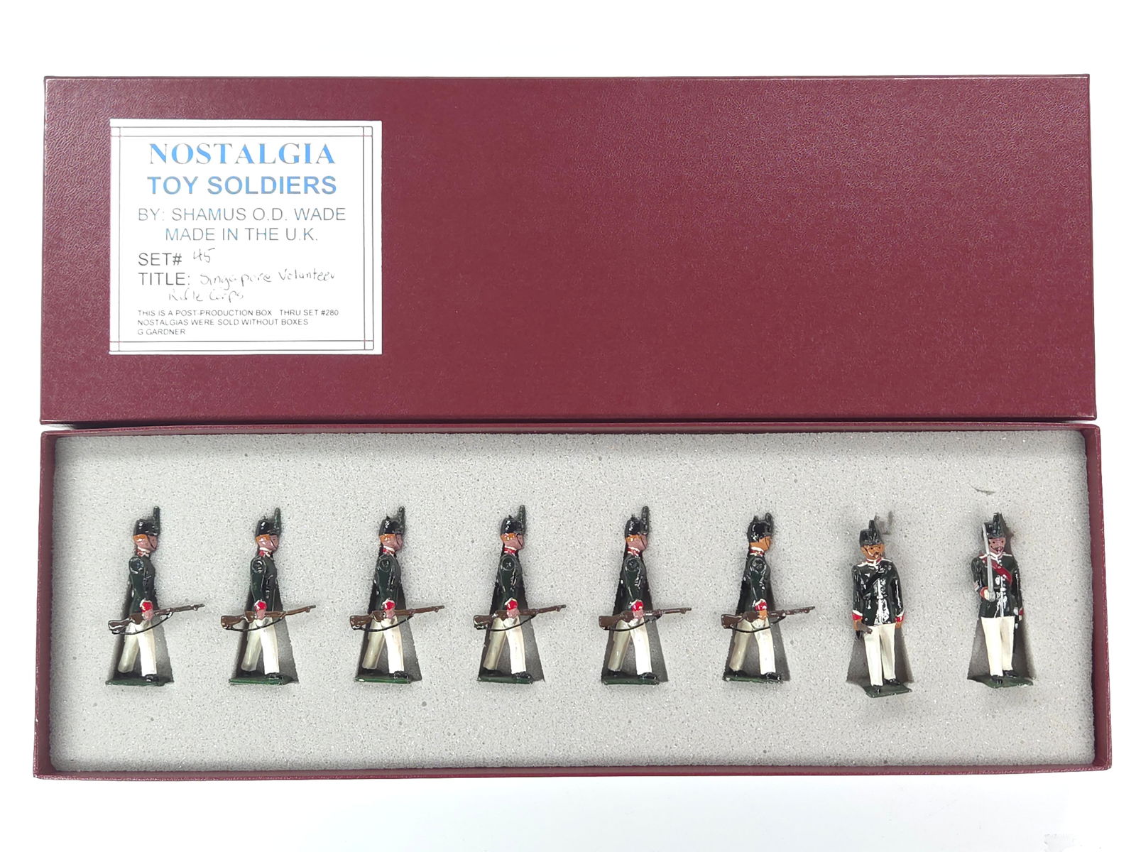 NOSTALGIA MODELS SINGAPORE VOLUNTEER RIFLE CORPS: REMAINS IN VERY GOOD CONDITION WITH BOX.