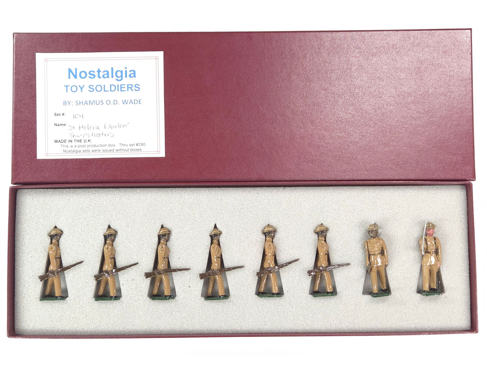 NOSTALGIA MODELS ST. HELENA VOLUNTEER SHARPSHOOTERS: REMAINS IN VERY GOOD CONDITION WITH BOX.
