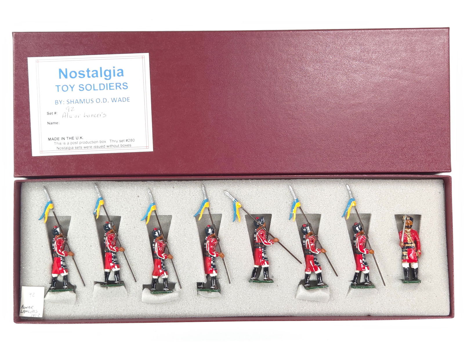 NOSTALGIA MODELS ALWAR LANCERS: REMAINS IN VERY GOOD CONDITION WITH BOX.