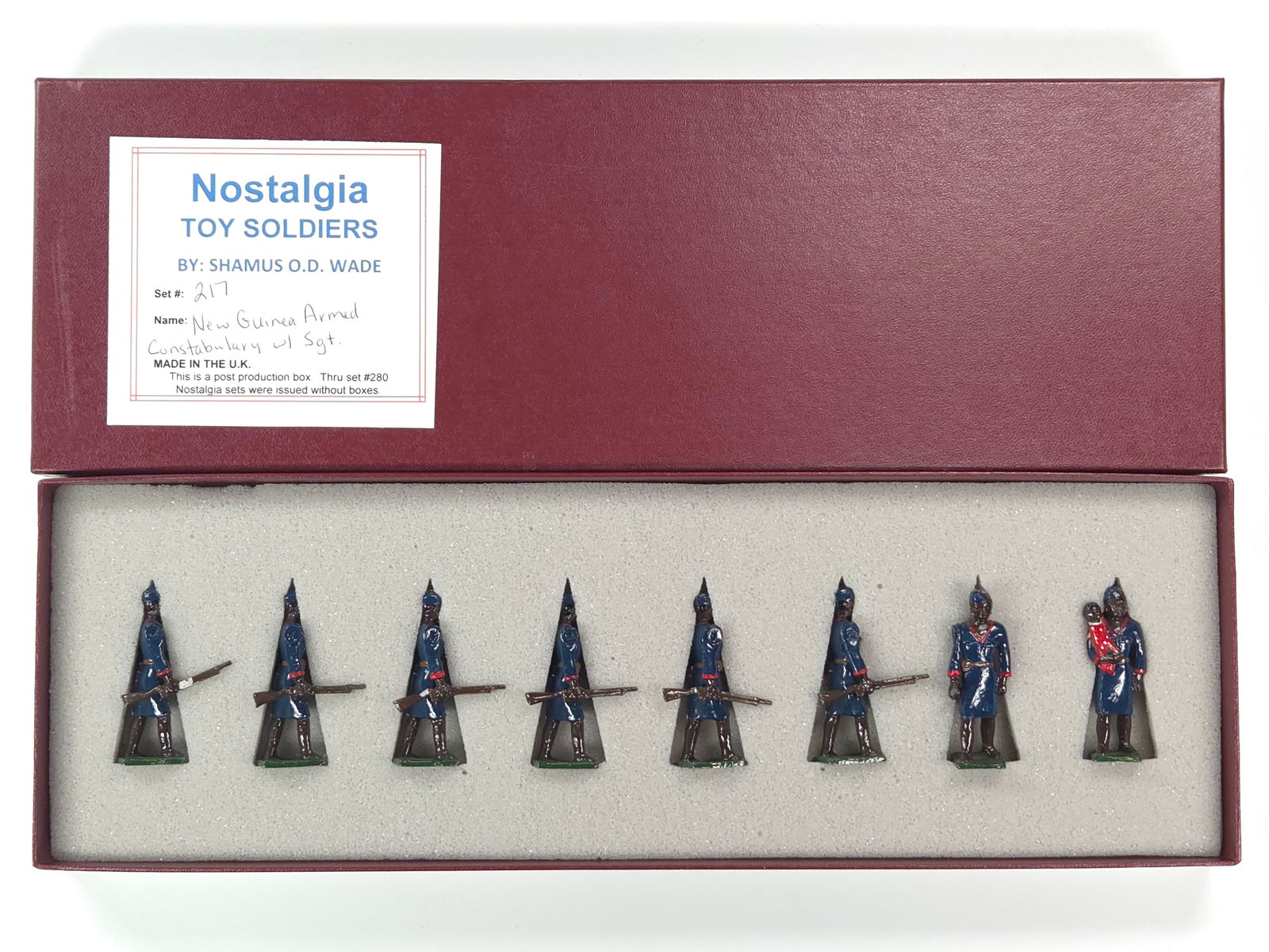 NOSTALGIA MODELS NEW GUINEA ARMED CONSTABULARY W/ SGT.: REMAINS IN VERY GOOD CONDITION WITH BOX.