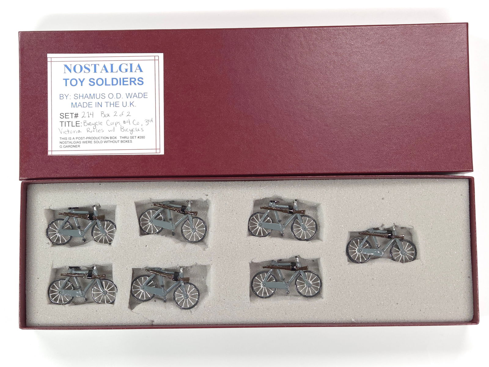 NOSTALGIA MODELS BICYCLE CORPS, 3RD VICTORIA RIFLES: REMAINS IN VERY GOOD CONDITION WITH BOX.