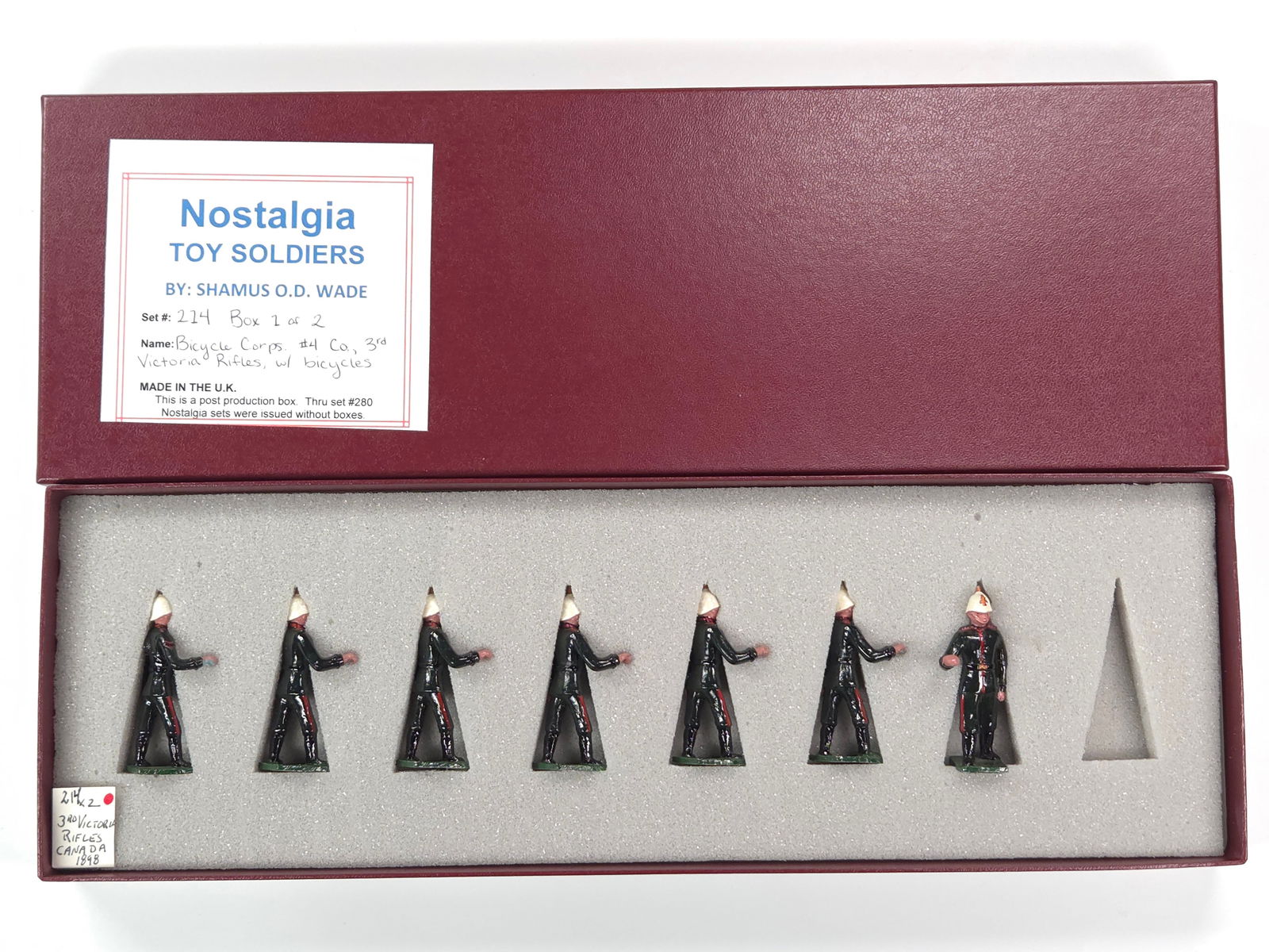 NOSTALGIA MODELS BICYCLE CORPS, 3RD VICTORIA RIFLES: REMAINS IN VERY GOOD CONDITION WITH BOX.