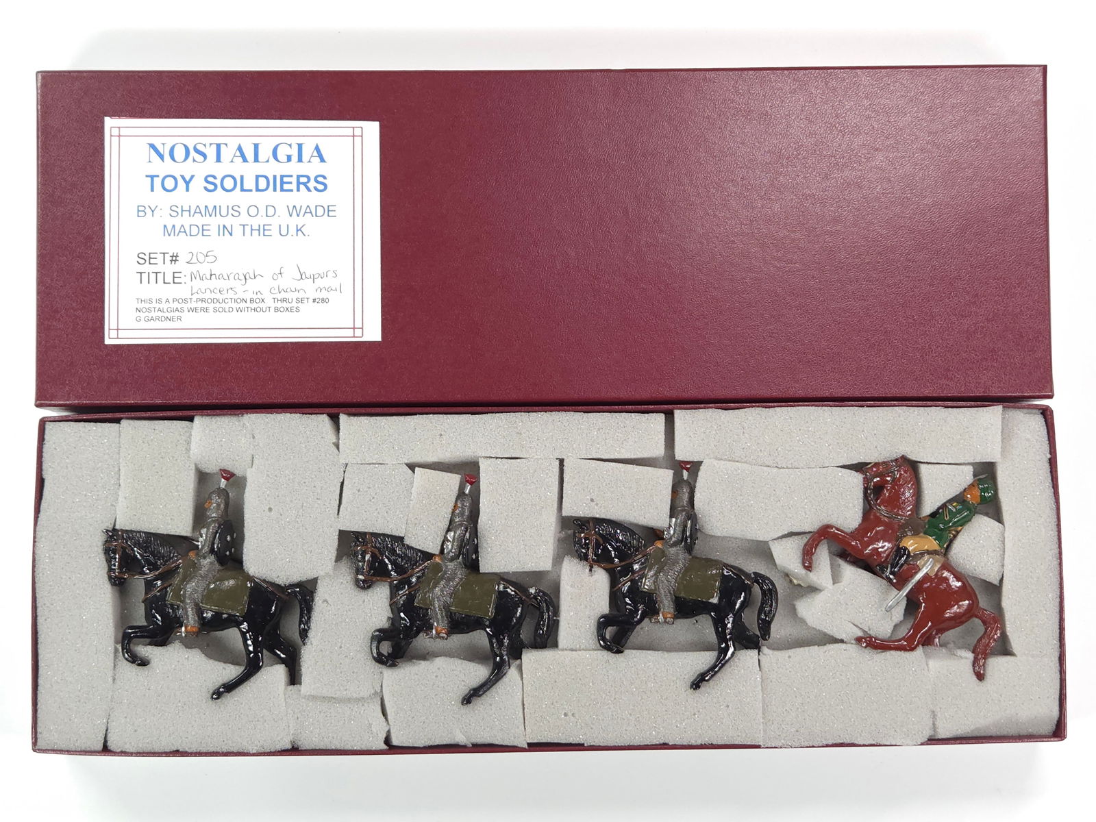 NOSTALGIA MODELS MAHARAJA OF JAIPUR'S LANCERS: REMAINS IN VERY GOOD CONDITION WITH BOX.