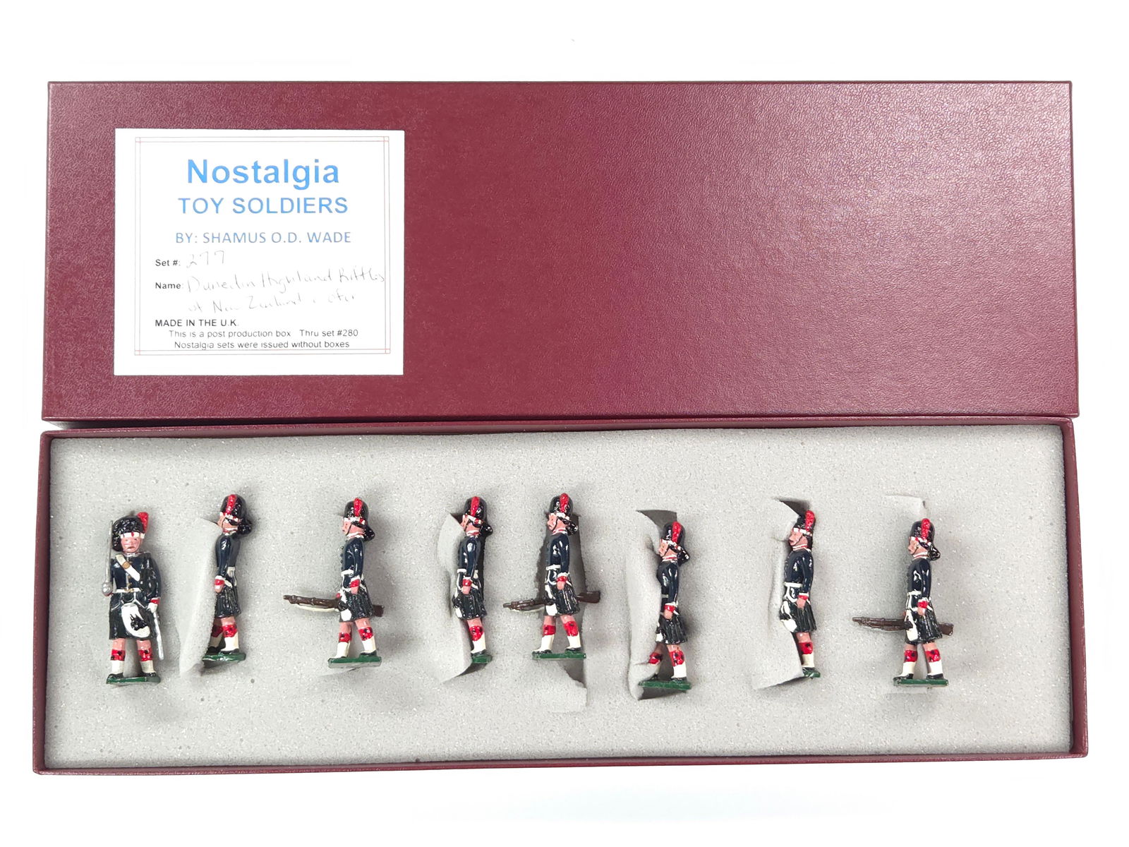 NOSTALGIA MODELS DUNEDIN HIGHLAND RIFLES OF NEW ZEALAND: REMAINS IN VERY GOOD CONDITION WITH BOX.