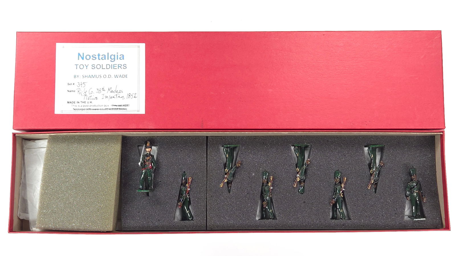NOSTALGIA MODELS 38TH MADRAS RIFLE CO. NATIVE INFANTRY 1852: REMAINS IN VERY GOOD CONDITION WITH BOX.