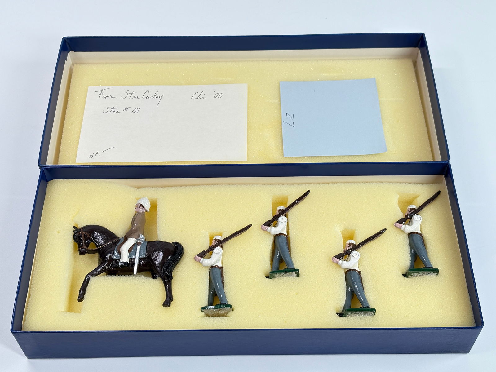 STAR SOLDIERS NO. 27 5-PIECE SOLDIER SET MOUNTED OFFICER: SET REMAINS IN VERY GOOD CONDITION WITH BOX.