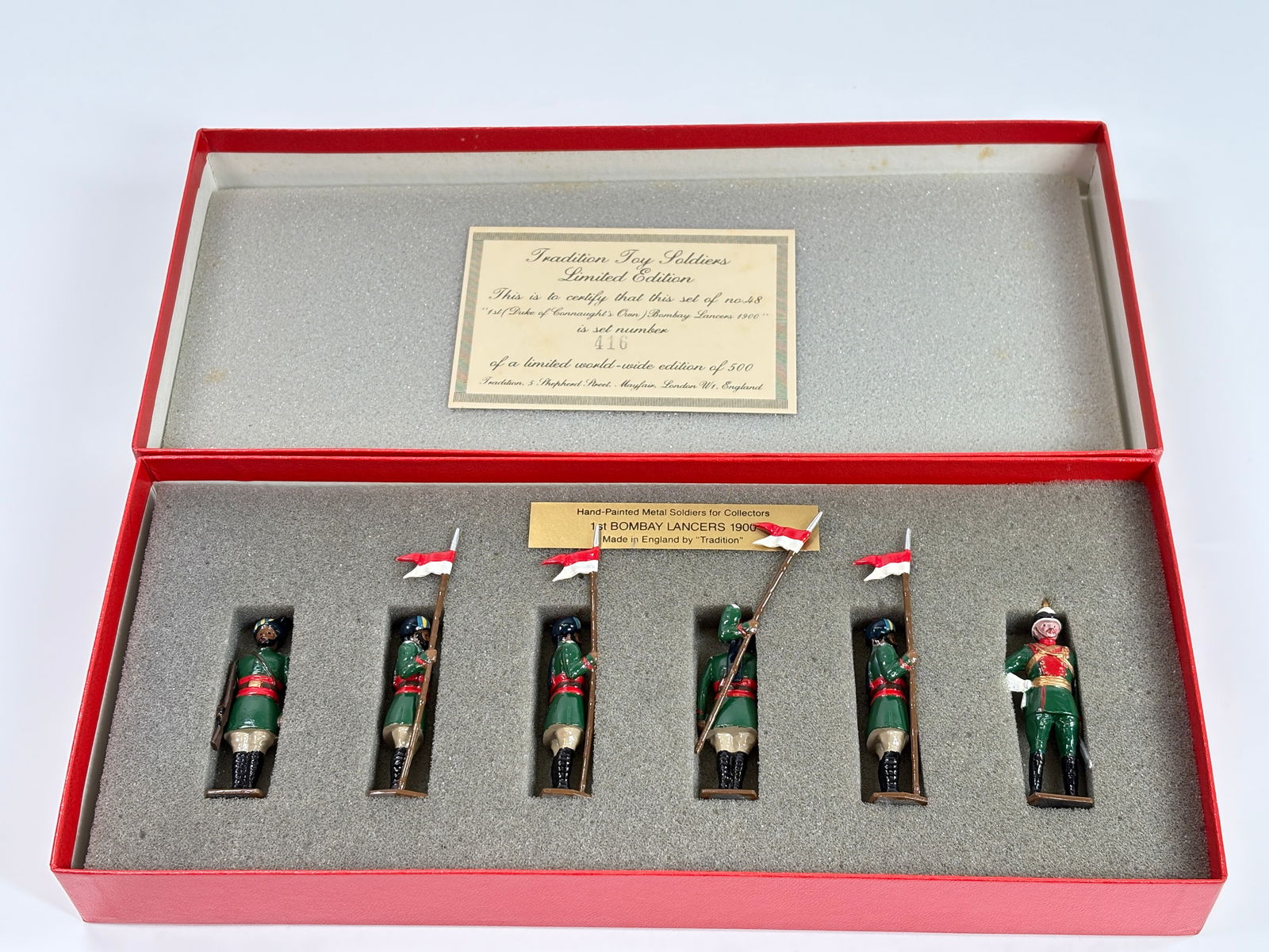 TRADITION SOLDIERS NO. 48 1ST BOMBAY LANCER DUKE OF CONNAUGHT'S: SET REMAINS IN VERY GOOD CONDITION WITH BOX.