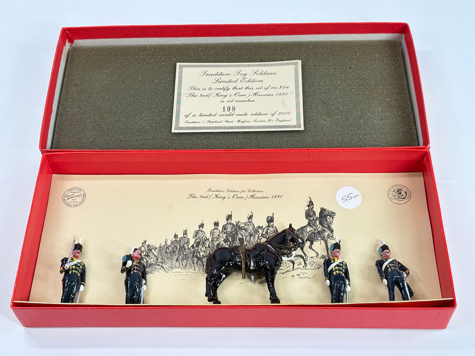 TRADITION SOLDIERS NO. 35 3RD KING'S OWN HUSSARS 1890: SET REMAINS IN VERY GOOD CONDITION WITH BOX.