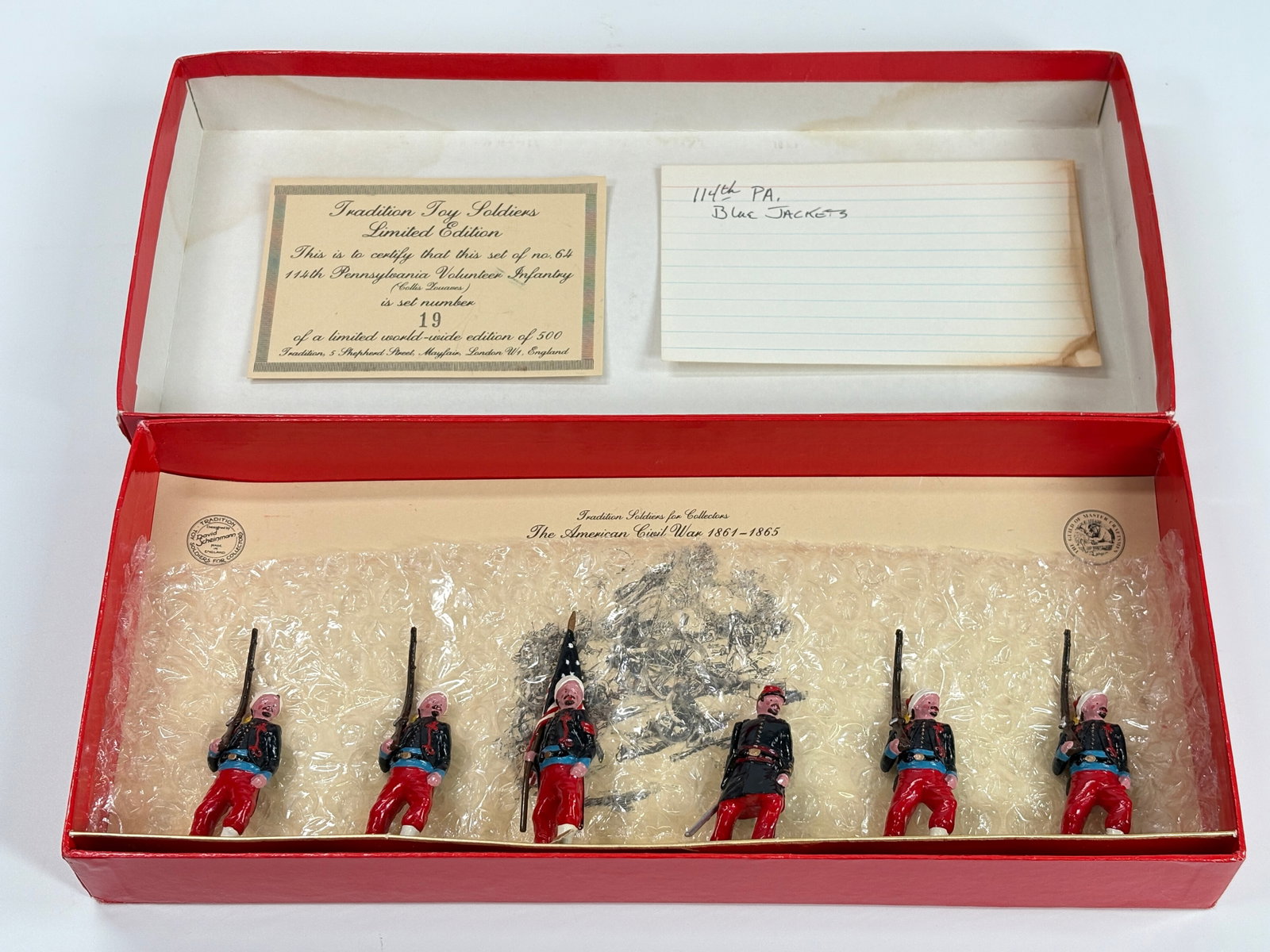 TRADITION SOLDIERS NO. 64 114TH PA VOLUNTEER INFANTRY: SET REMAINS IN VERY GOOD CONDITION WITH BOX.