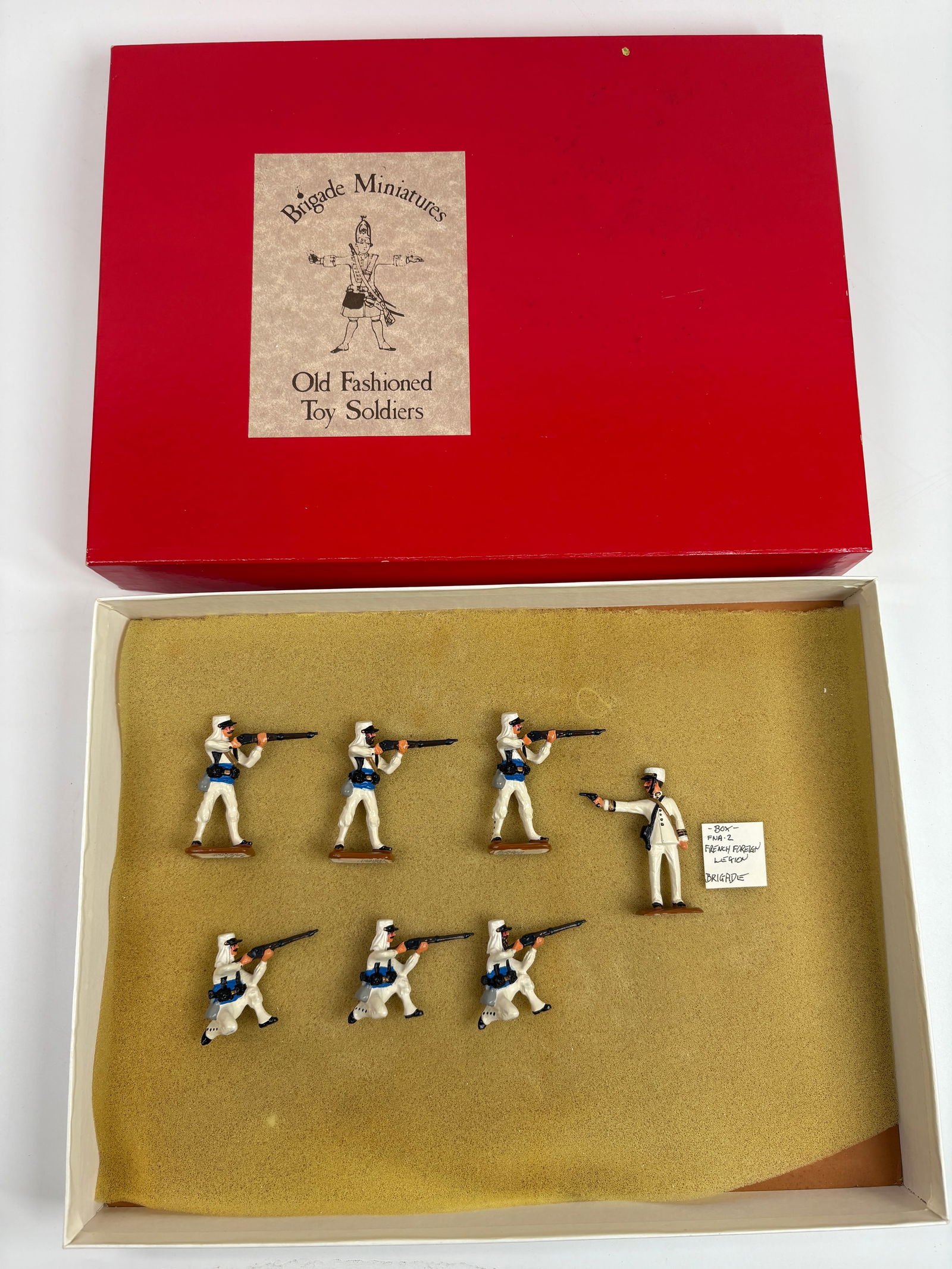 BRIGADE MINIATURES FRENCH FOREIGN LEGION: ALL REMAIN IN VERY GOOD CONDITION, SHOWING MINIMAL WEAR. BOXES REMAIN IN GOOD CONDITION, SHOWING SOME STORAGE WEAR.