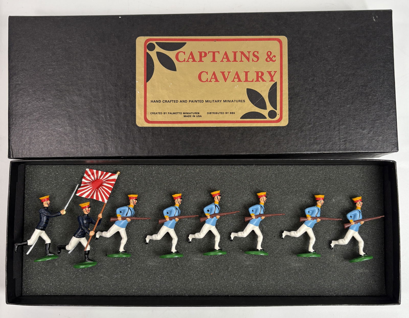 CAPTAINS & CAVALRY JAPANESE SOLDIER SET: ALL REMAIN IN VERY GOOD CONDITION, SHOWING MINIMAL WEAR. BOXES REMAIN IN GOOD CONDITION, SHOWING SOME STORAGE WEAR.